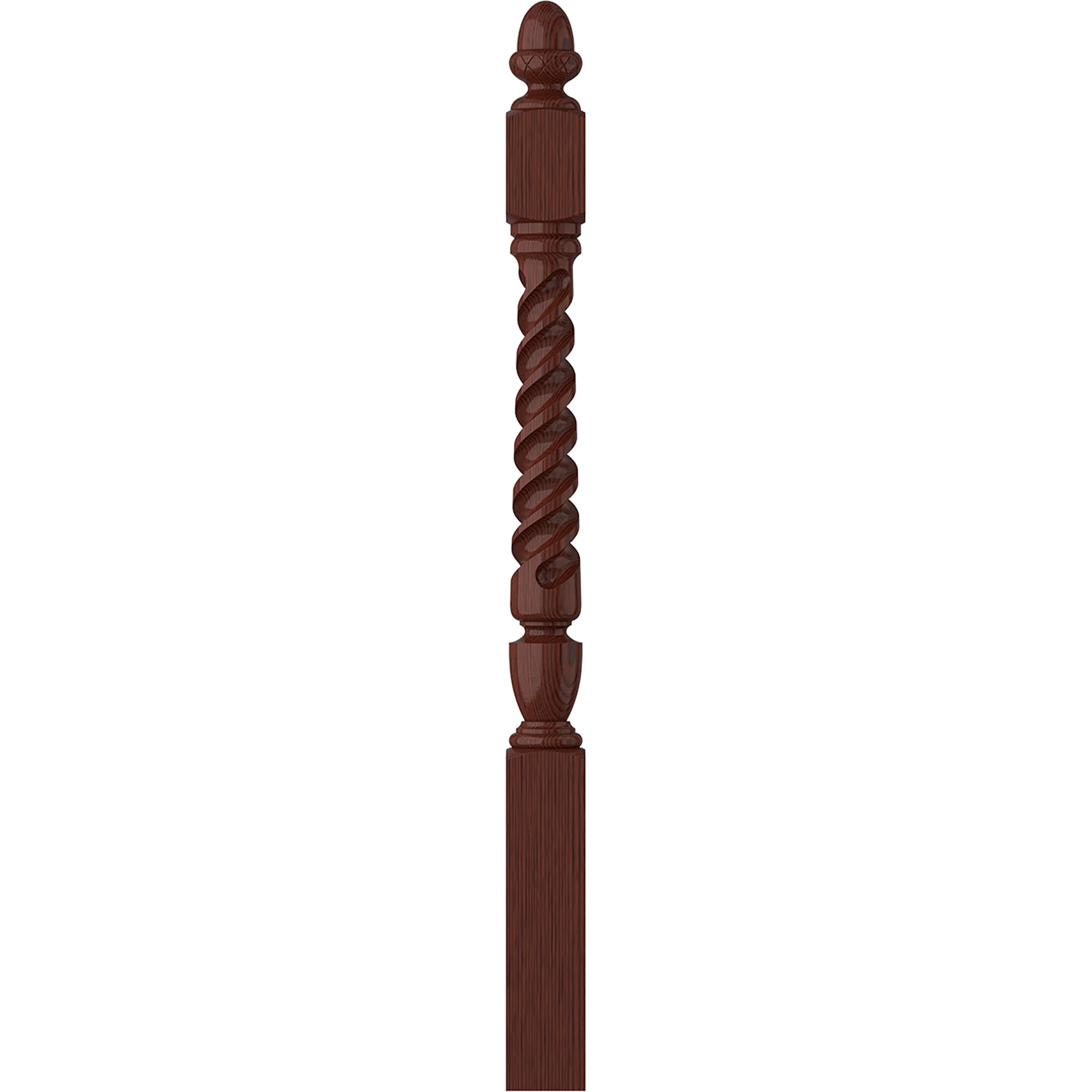 L.J. Smith Stair Systems LJT-3040-MH Regent 3.5-in x 47.75-in Unfinished Mahogany Starting Stair Newel Post