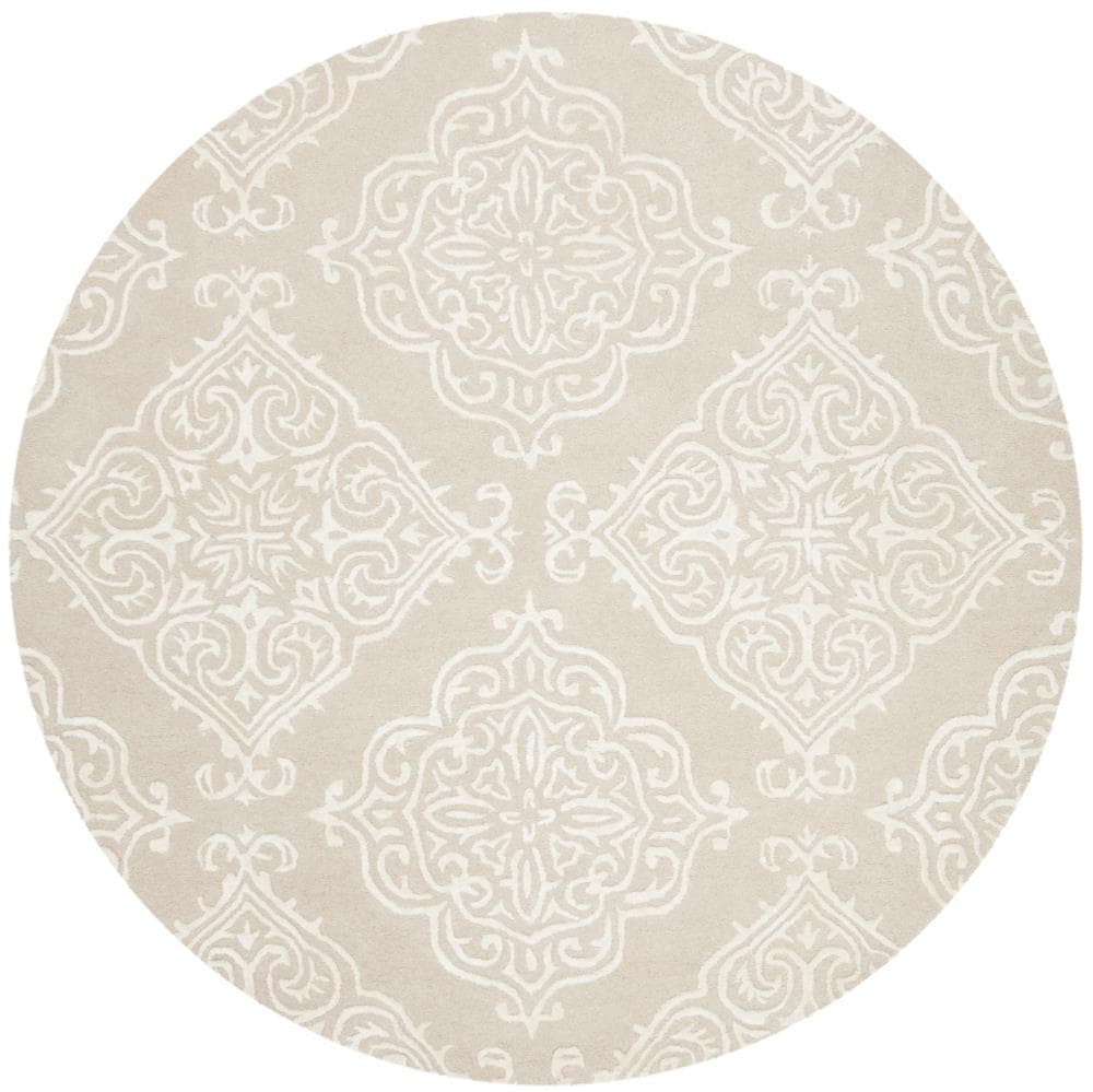 Safavieh GLM568E-6R Glamour Ada 6 x 6 (ft) Tufted Synthetic Beige/Ivory Round Indoor Trellis Area rug