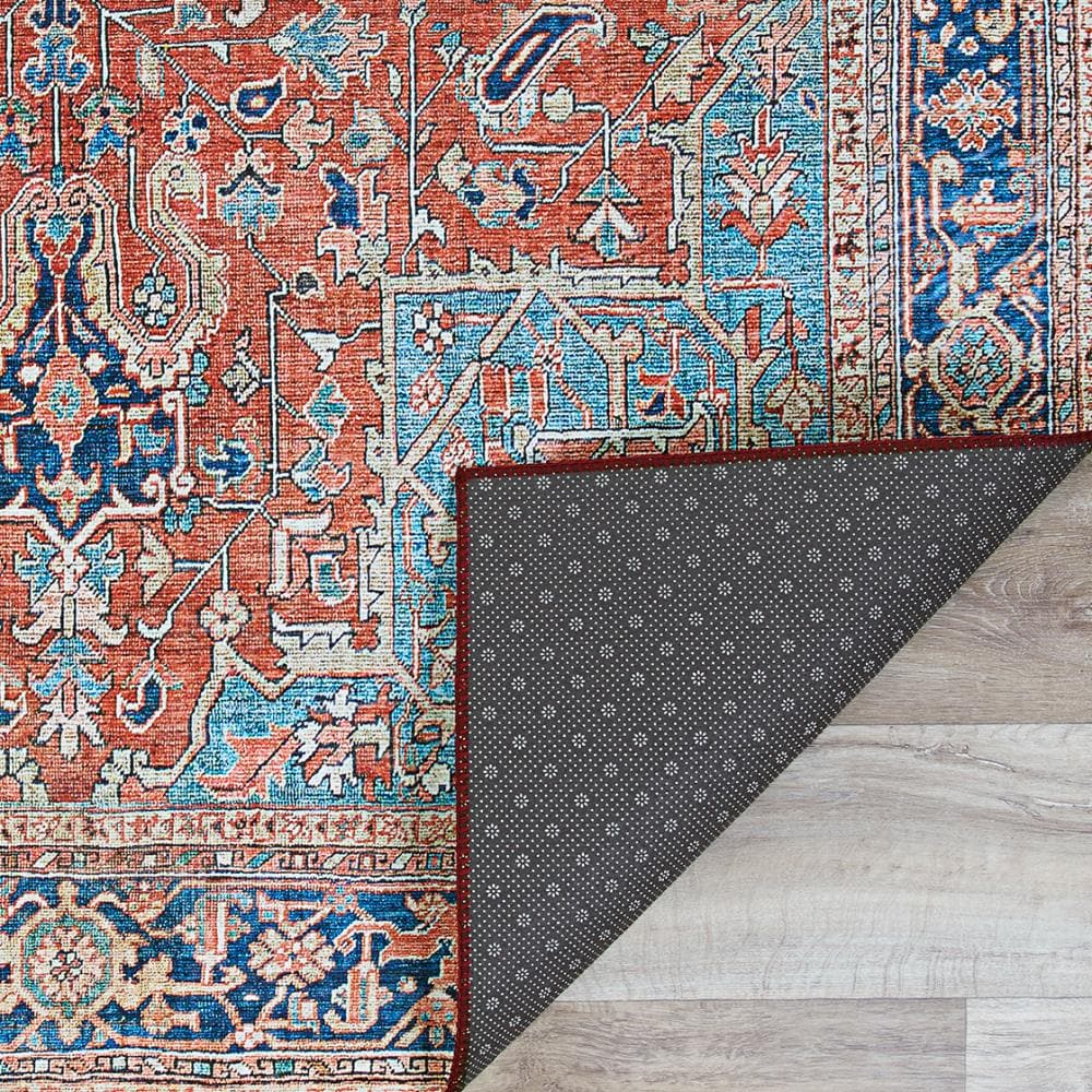 Ruby Red 5' x 8' Synthetic Non-slip Rectangular Area Rug
