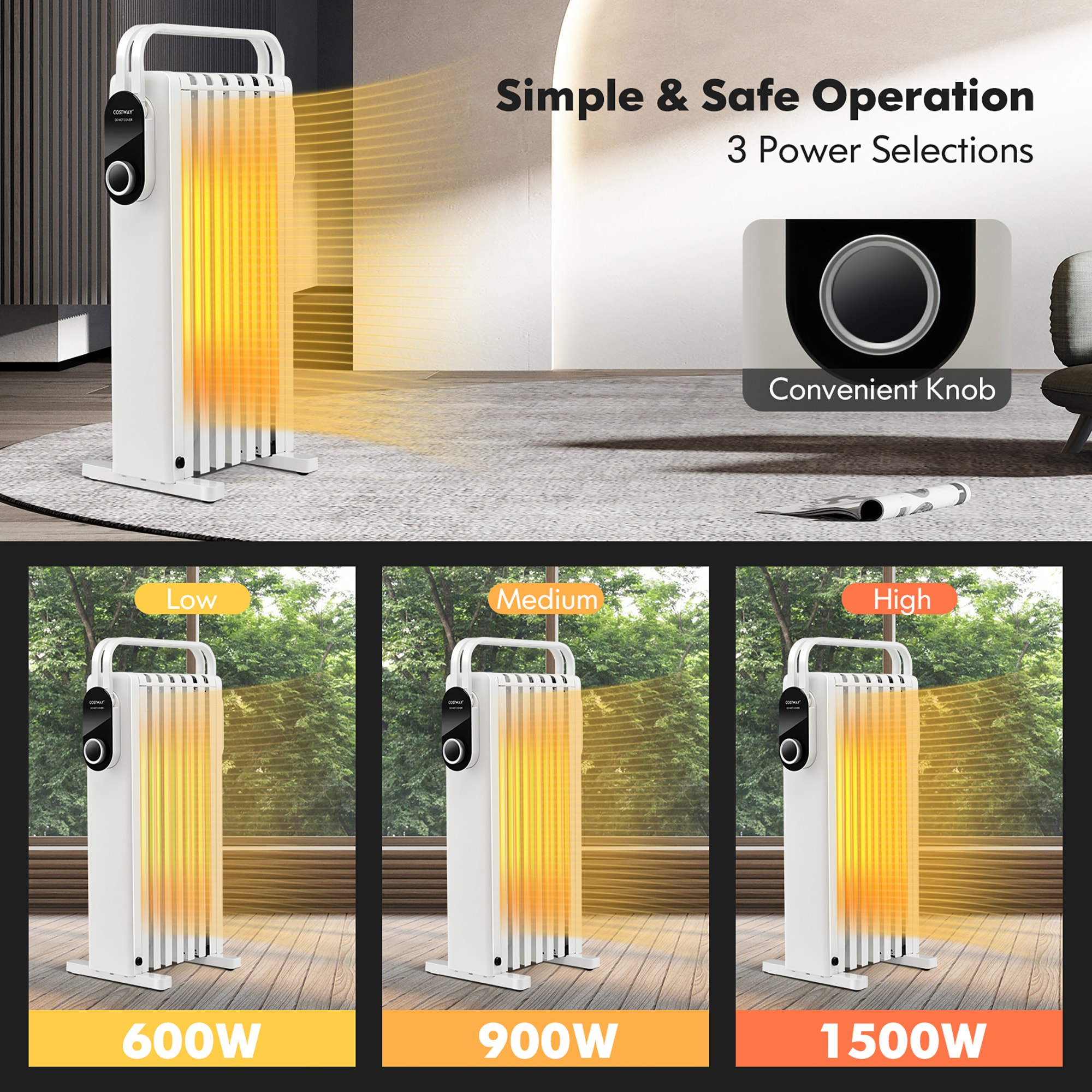 Goplus ES10201US-WH Portable-Electric-Heat - View #3