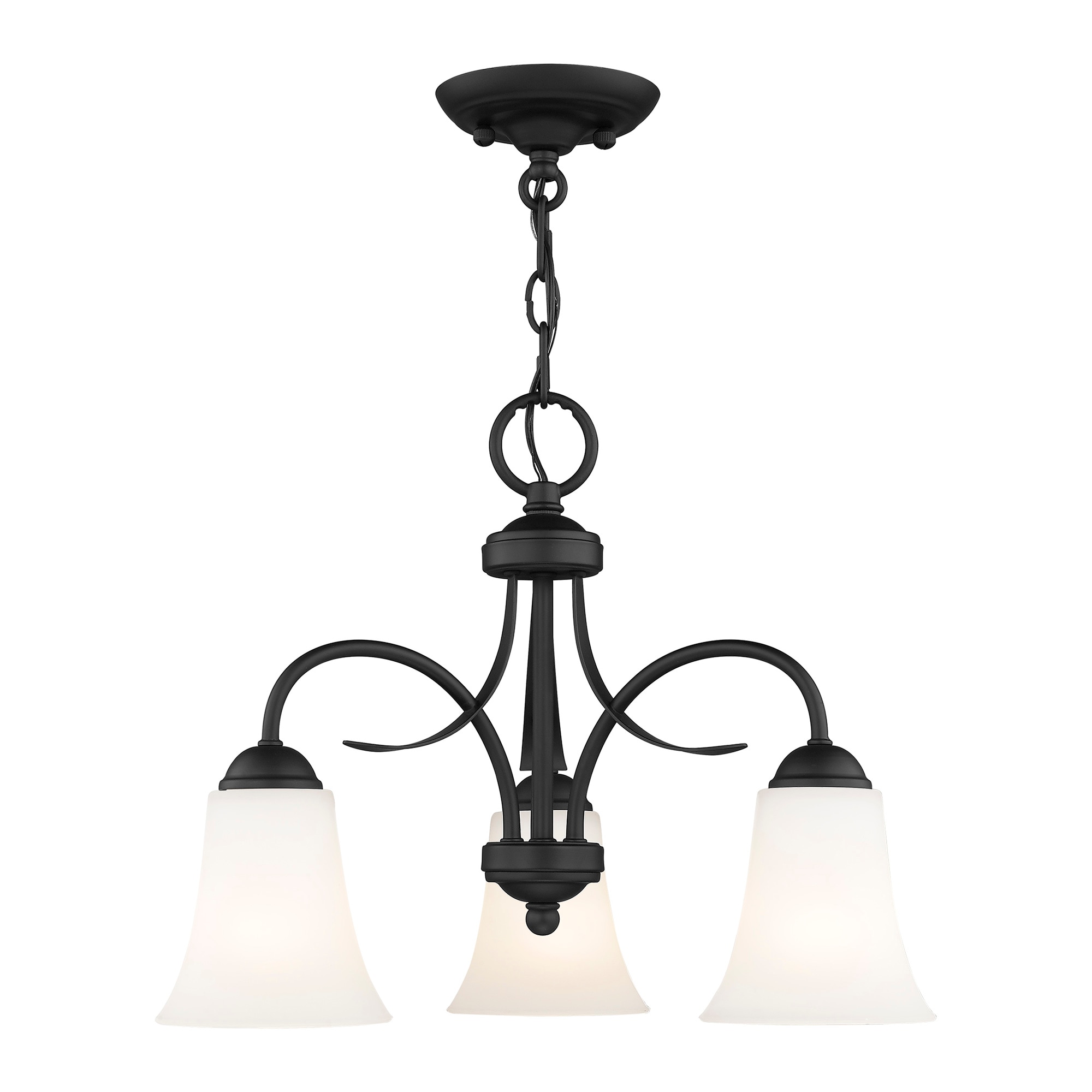 Livex Lighting 6474-04 Ridgedale 3 -Light Black Traditional For Use in Bathrooms, Bedrooms, Dining Rooms, Foyers, Kitchens, Living Rooms Chandelier