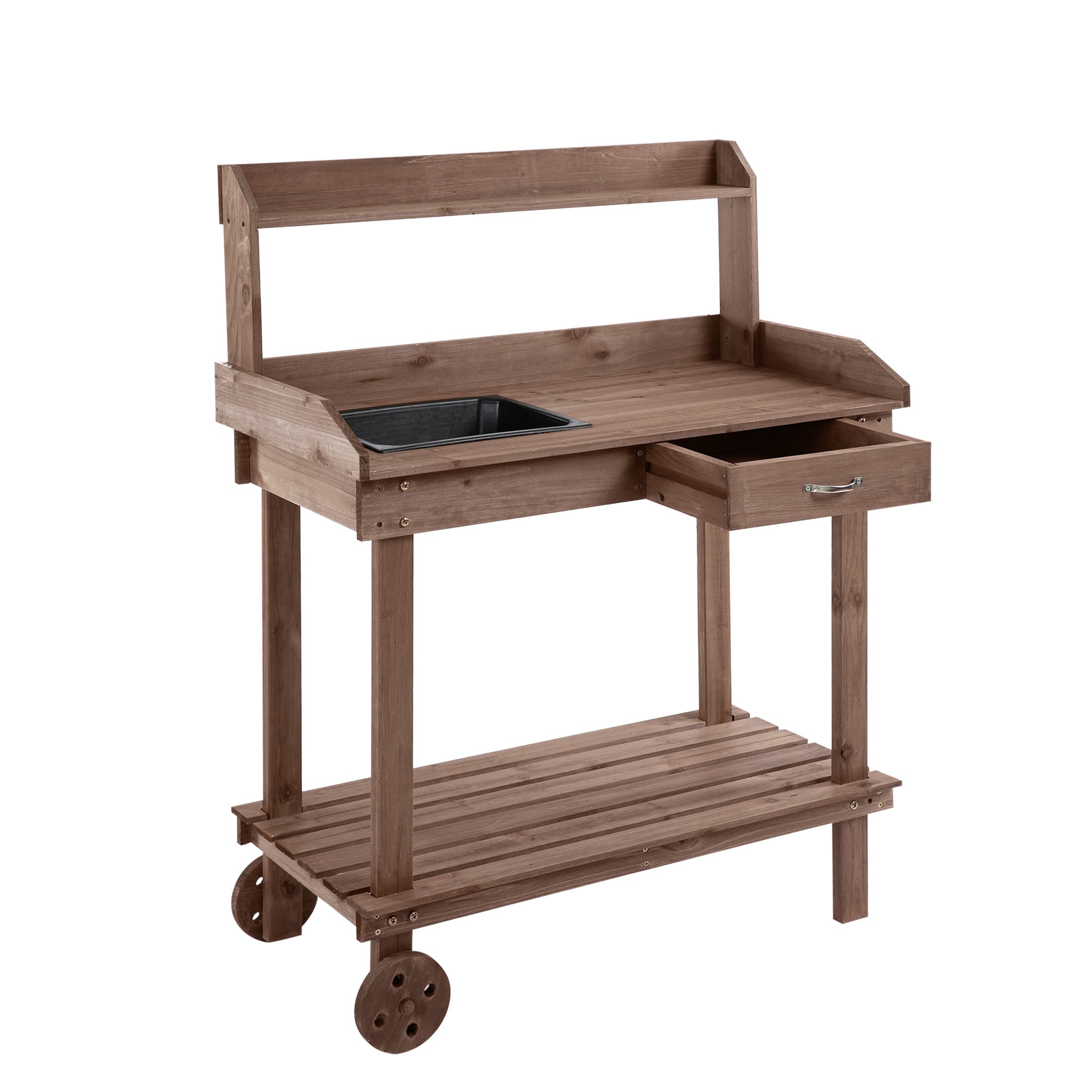 AHIOU HOME ZAAHG-P175541PB Kenosha 36.25-in x 46.75-in x 17.75-in Brown Potting Bench