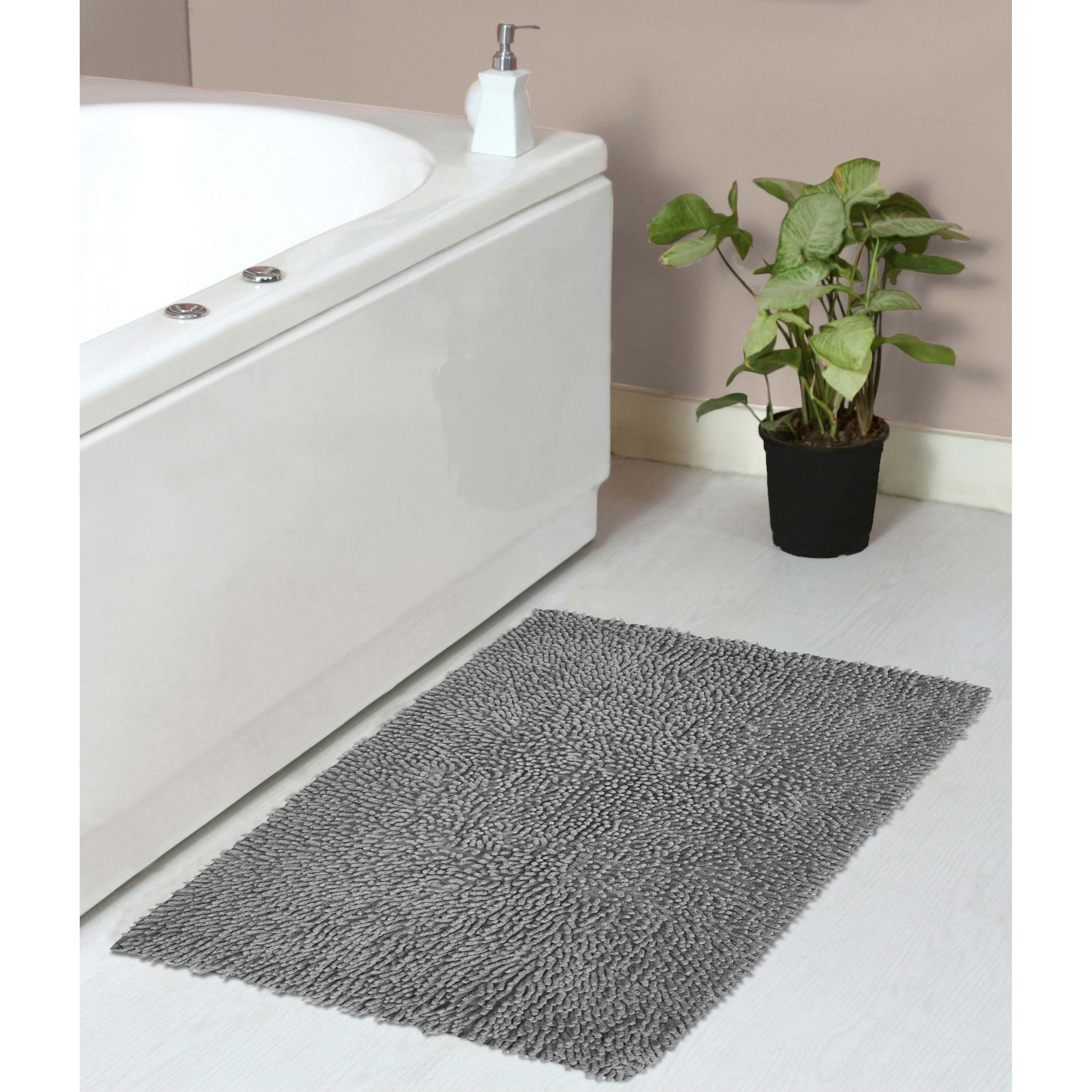 Home Weavers BFA2440GY Fantasia 24-Inches x 40-Inches Gray Cotton Bath rug