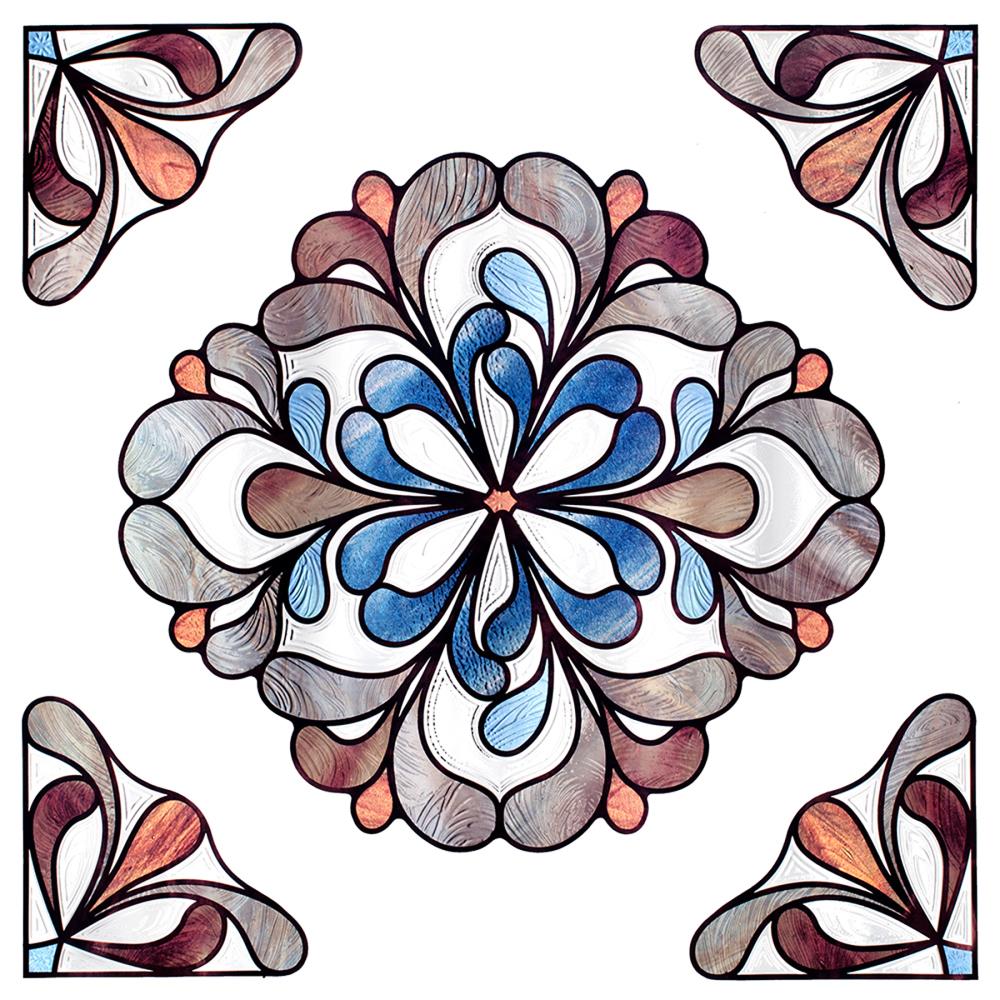 Artscape 02-3716 Capri Amber 12-in x 12-in Capri Amber Stained glass applique Window Film