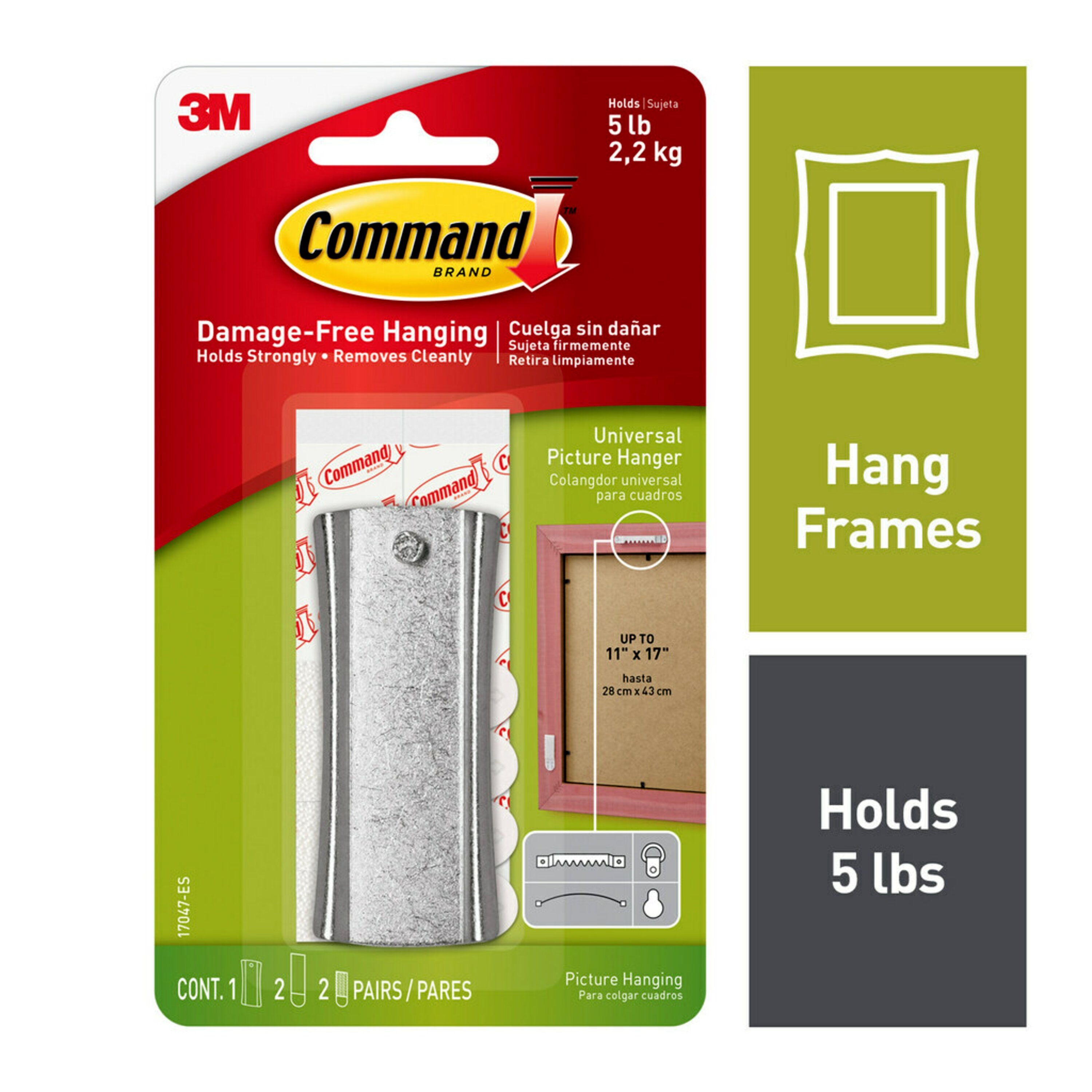 Command Steel 5.0-lb Capacity Damage-free picture hanger