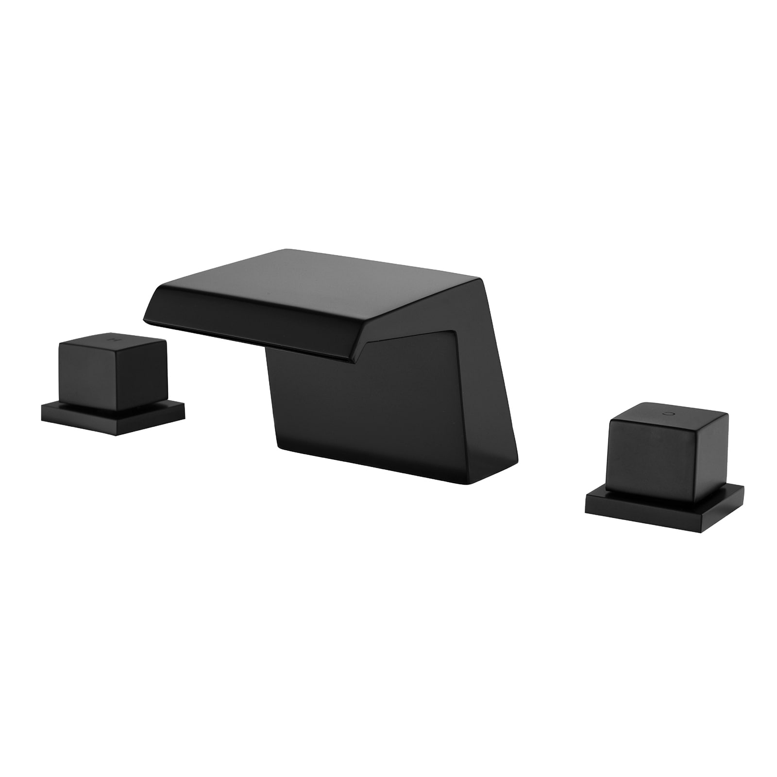 Cobbe LSSWBFC0402B Black Widespread 2-handle Low-arc Residential Handle Bathroom Sink Faucet