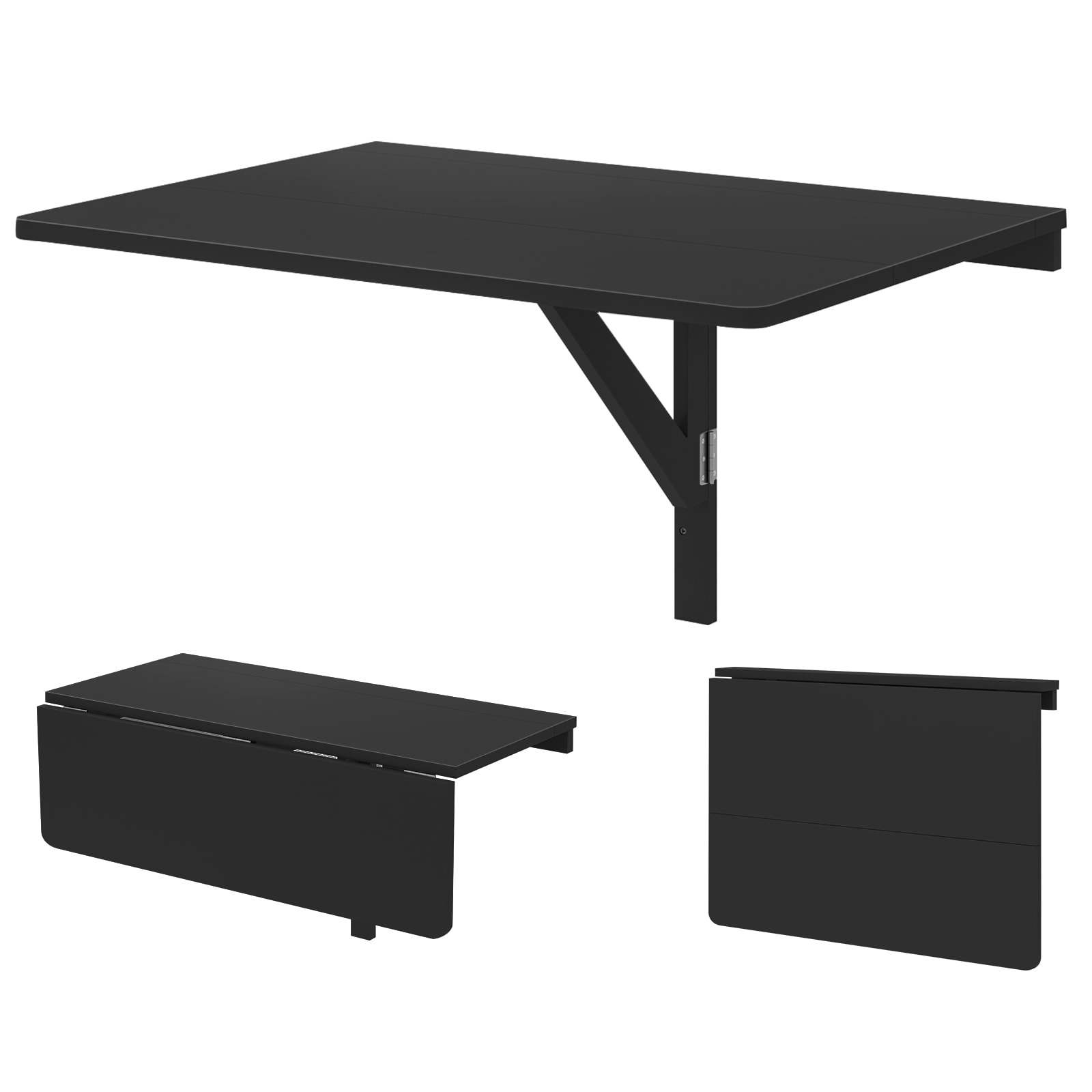 Slickblue - Folding Wall Mounted Table 1 Piece 31.5 x 23.5 Fold in Half for Study Room Kitchen Ba...
