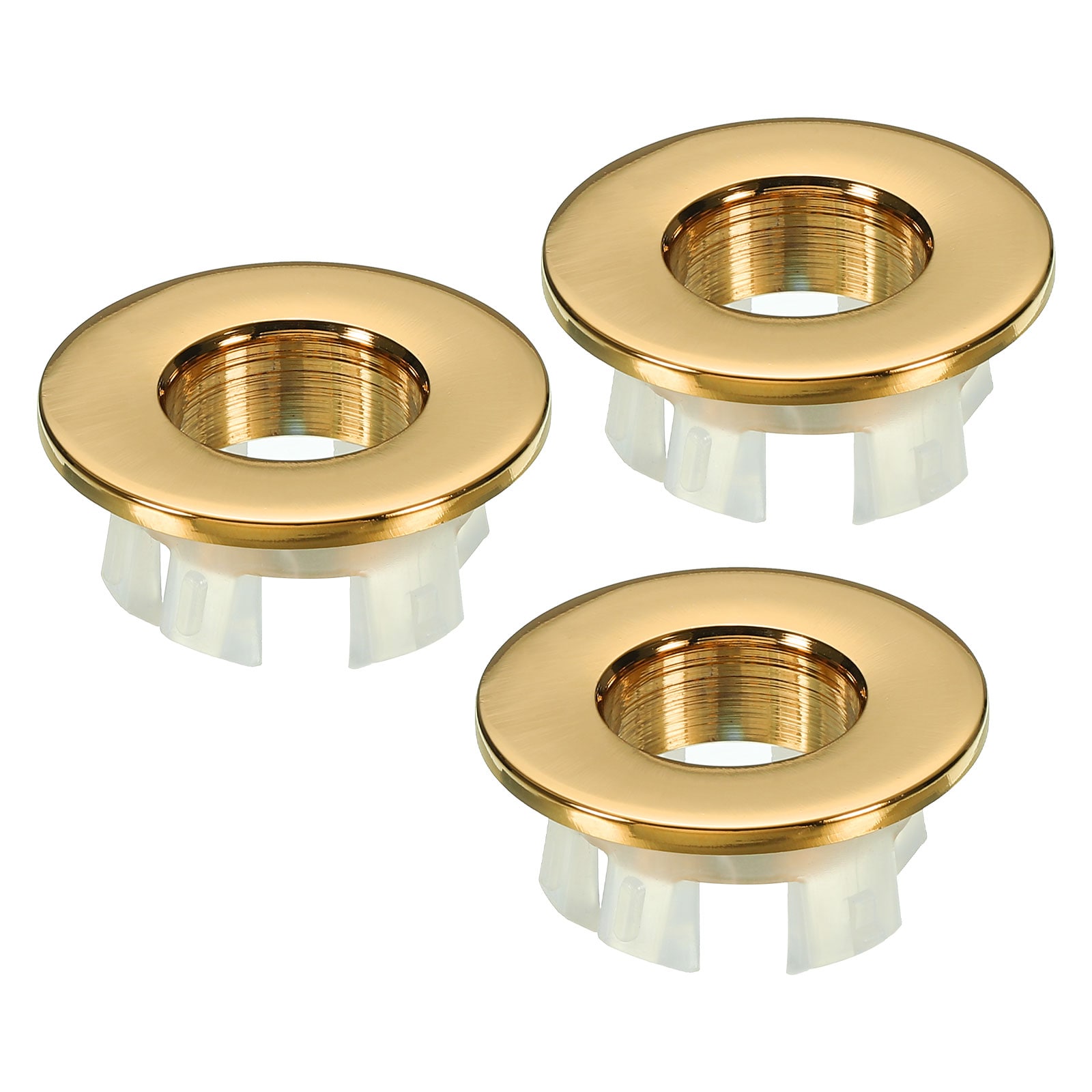 PATIKIL Sink Overflow Ring 3pcs Sink Basin Trim Overflow Cover Insert in Hole Round Ring Covers Caps for Kitchen Bathroom Gold