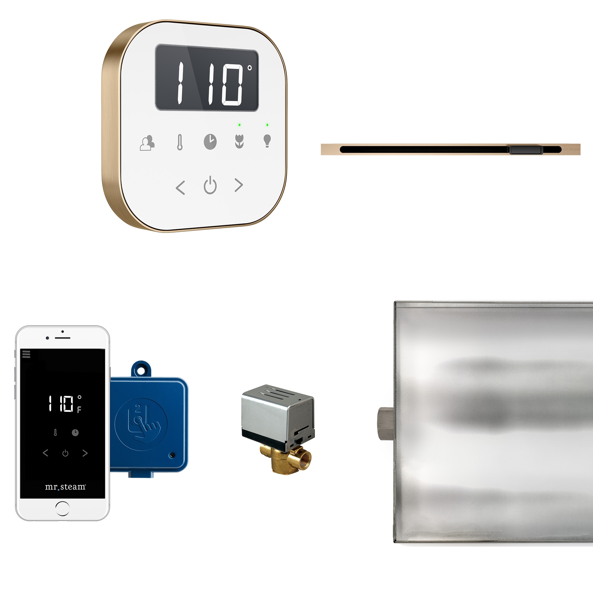 Mr. Steam ABTLRLWHBB 120-Watts White Brushed Bronze Steam generator control kit