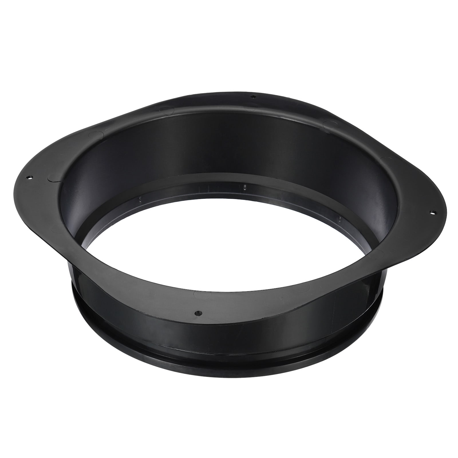 PATIKIL S25093001UX8847 10 Inch Duct Connector Flange Dryer Vent Wall Plate Square to Round Straight Ducting Plate for Air Heating Cooling Ventilation Exhaust Fan Black