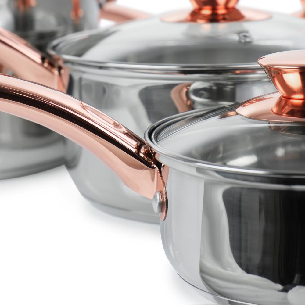 Gibson Home Ansonville 8-Piece Stainless Steel Cookware Set with Rose Gold  Handles 985115178M - The Home Depot