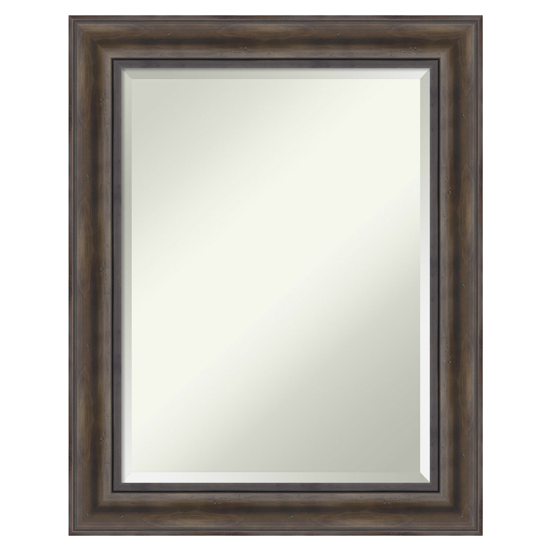 Amanti Art DSW4016464 Rustic Pine Frame 23.38-in x 29.38-in Bathroom Vanity Mirror (Distressed Brown)