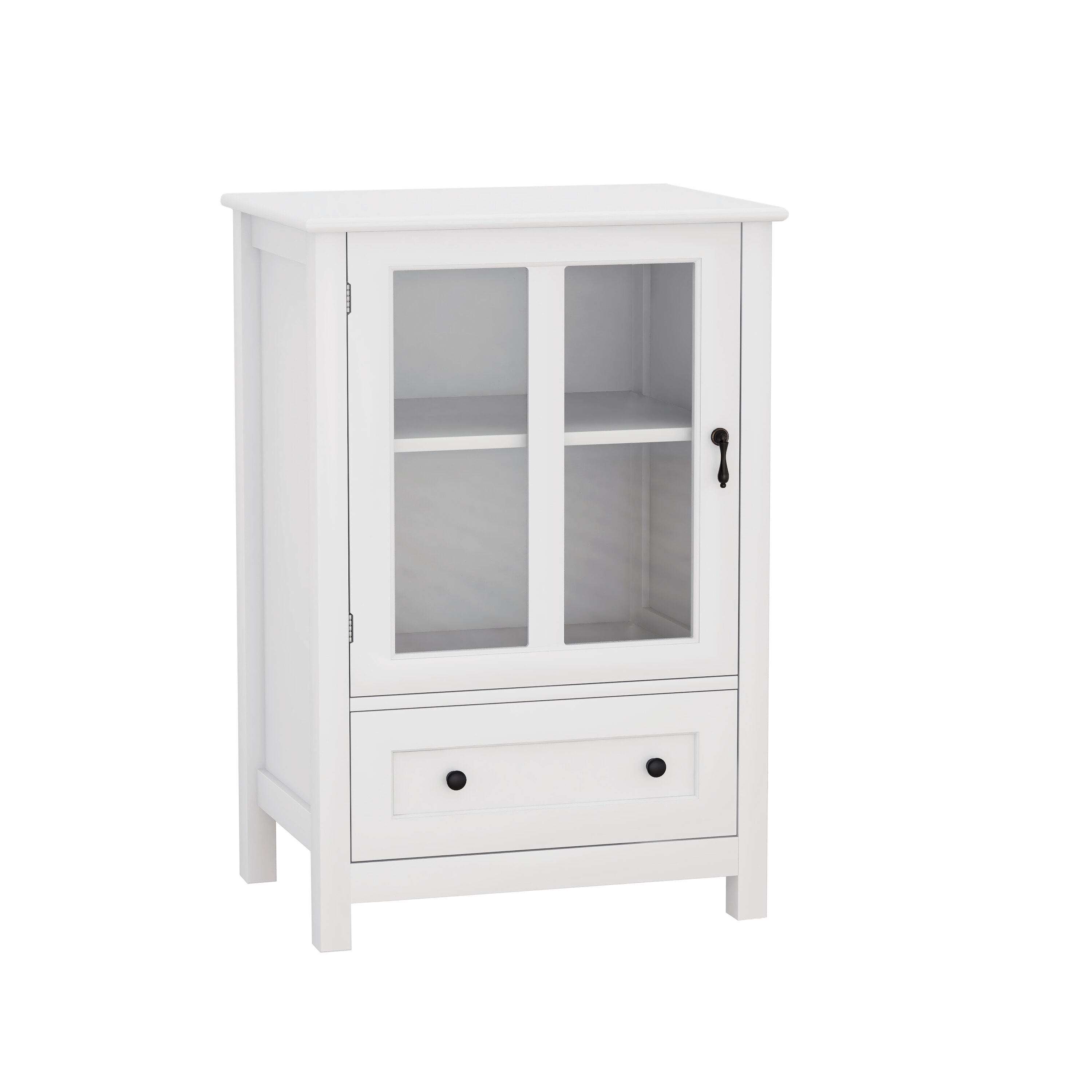 Qualler CWHW7727K Contemporary/Modern White Pine Buffet with Wine Storage