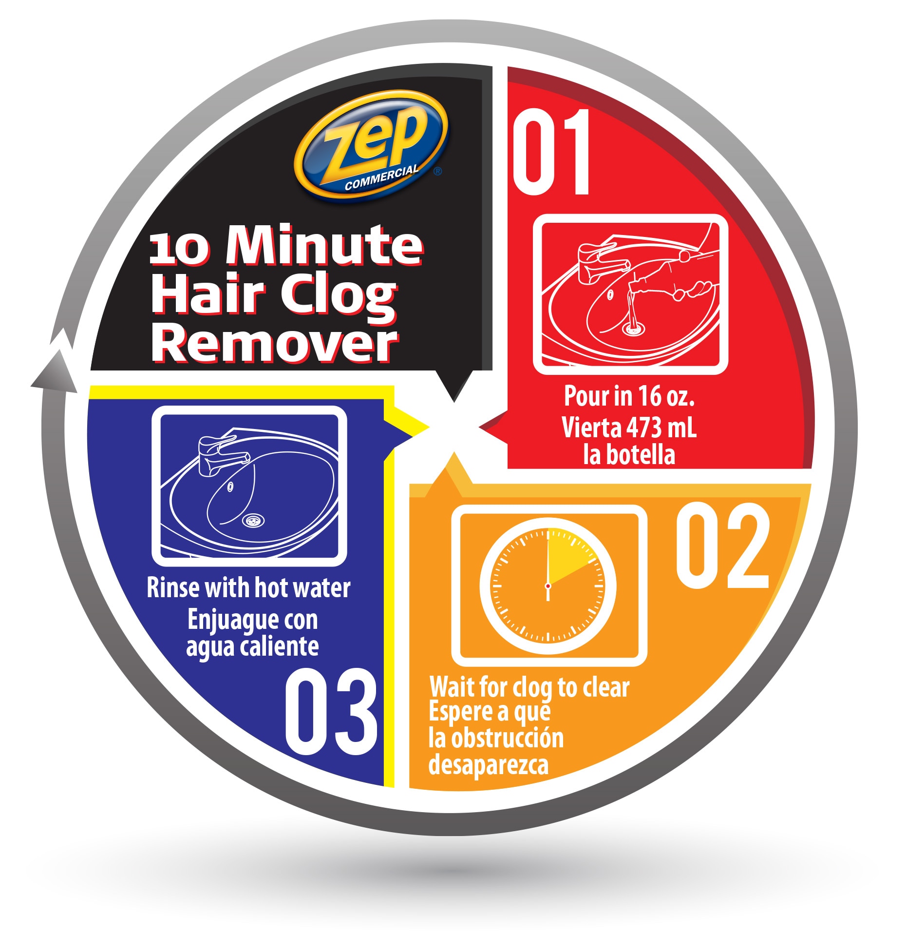 ZEP 64 oz. 10-Minute Hair Clog Remover Gel ZHCR64NG6 - The Home Depot