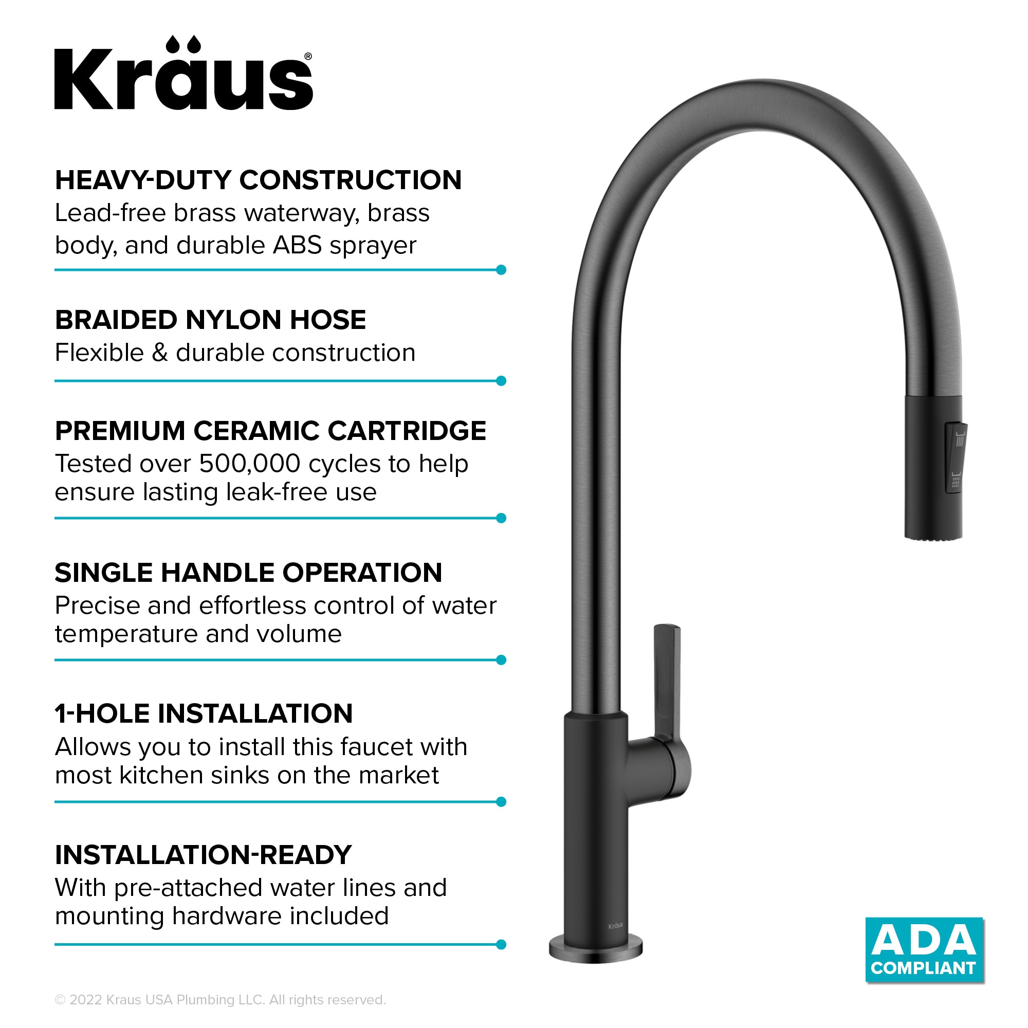 Kraus KPF-2821MBSFSB Kitchen-Faucets - View #11