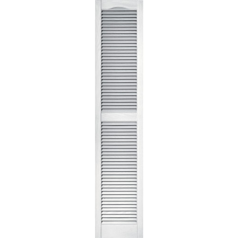 Vantage 14.563-in W x 71.875-in H White Louvered Vinyl Exterior Shutters