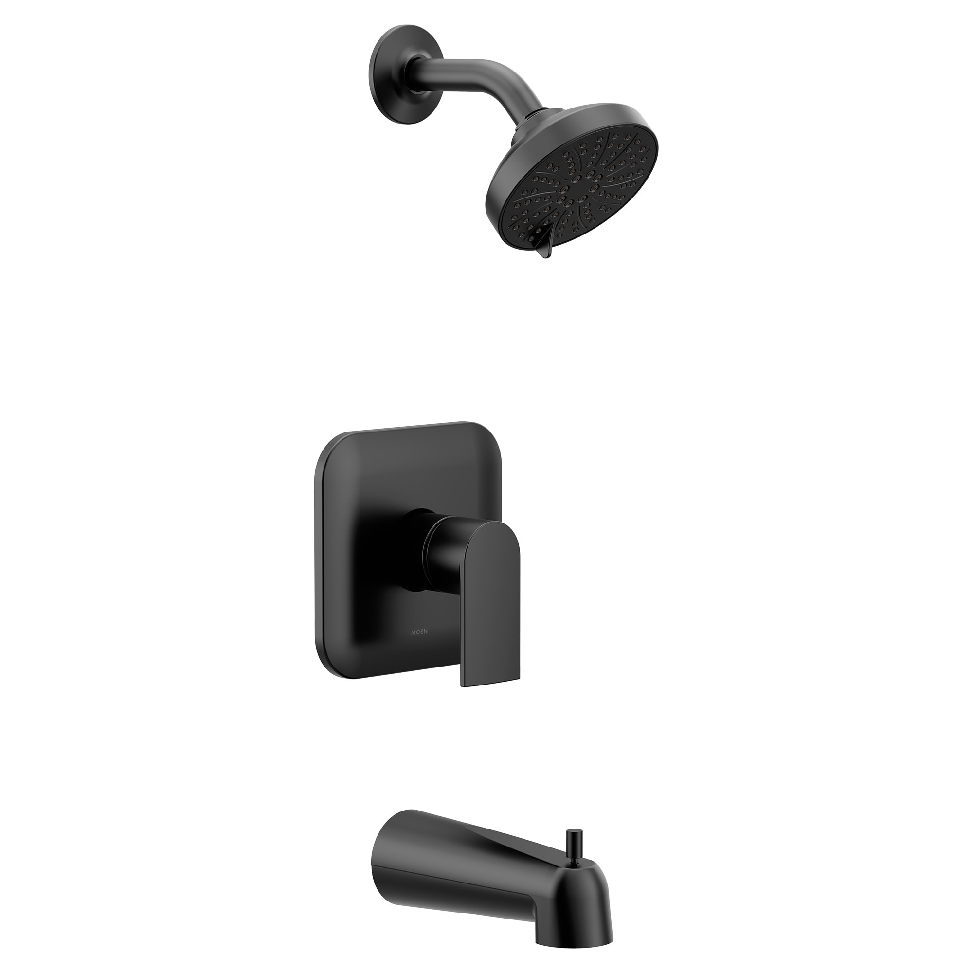 Moen UT2473EPBL Matte Black 1-handle Multi-function 4.5-Inches Round Bathtub and shower Faucet (Valve Not Included)