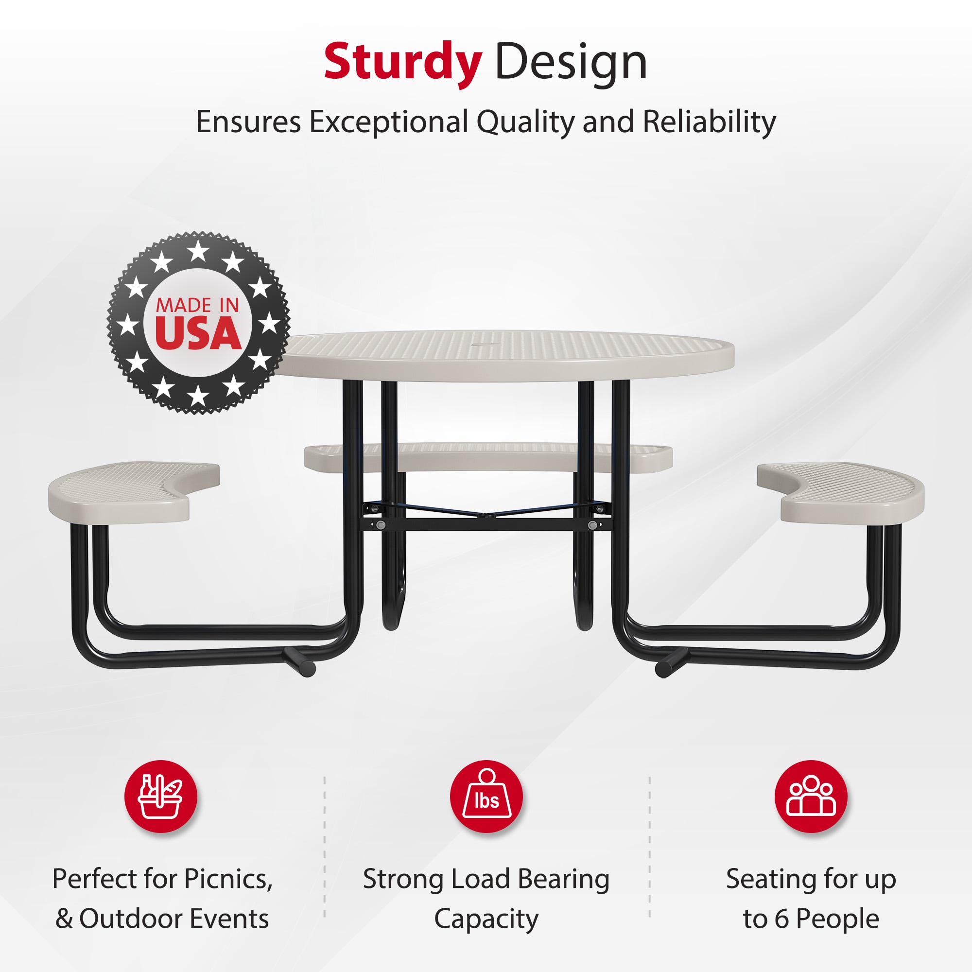 LeisureCraft T46ROP-ADA-BEIGE Picnic-Tables - View #3