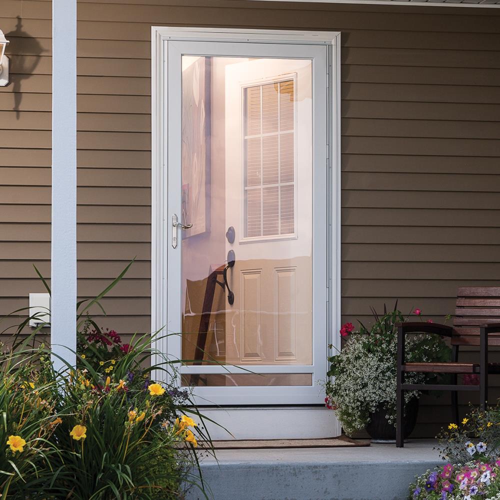LARSON NuVent 36-in x 81-in Brown Full-View Aluminum Storm Door