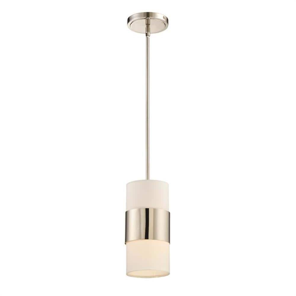 Crystorama 290-PN Grayson Polished Nickel Modern/contemporary Cylinder Mini Hanging Pendant light