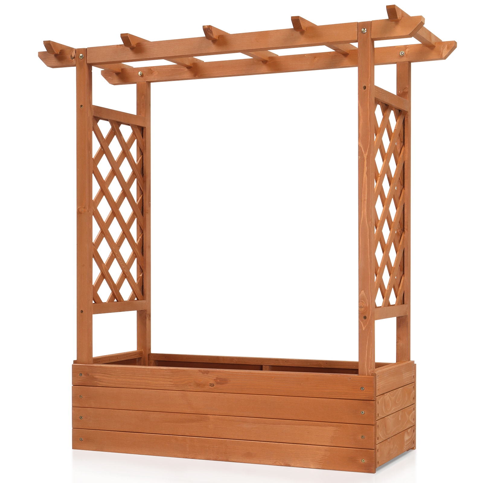 Outopee LO1G54000065 Rectangle 17.8-Inches W Small Brown Wood Indoor/Outdoor Vertical garden planter with Drainage Holes 0