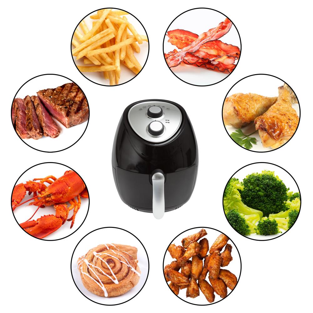 Hastings Home Air Fryer 3.7QT-Healthy Oil-Free Electric Cooker with Timer  and Temperature Control, Non-Stick Removable Basket, Black in the Air Fryers  department at