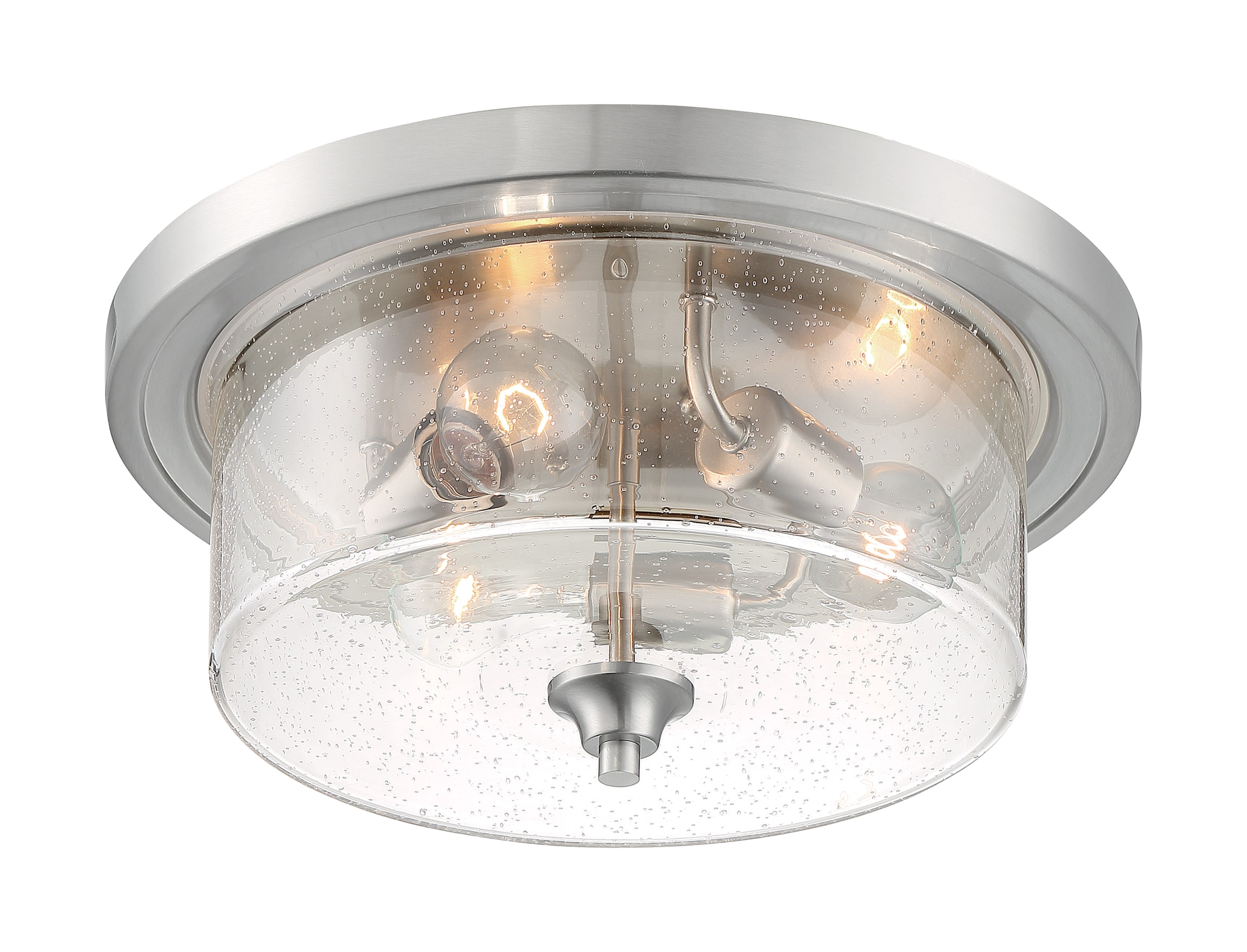 SATCO NUVO 60/7191 Bransel 3 -Light 15-in Brushed Nickel Flush Mount Light