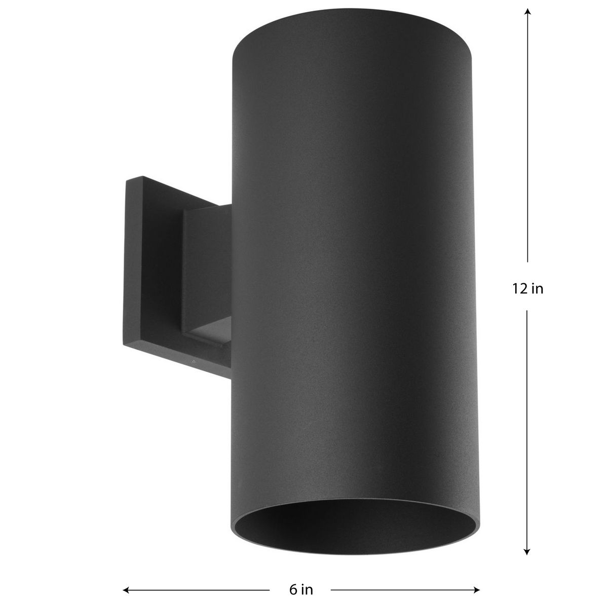 12" Black and Bronze Cylinder Outdoor Wall Light