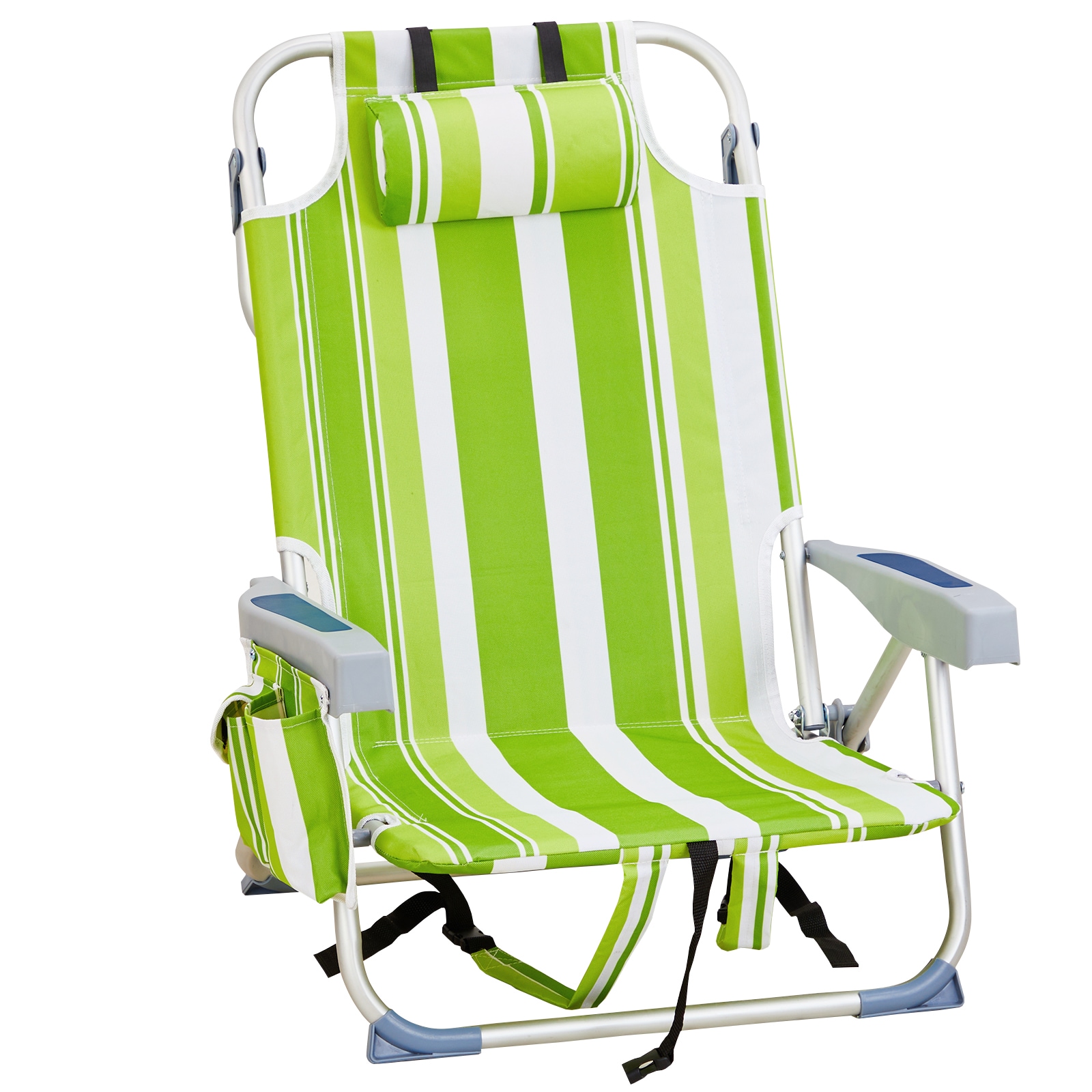 VINGLI - 1 Pack 32H Portable Aluminum Backpack Beach Chair for Adults with Headrest and Side Pock...