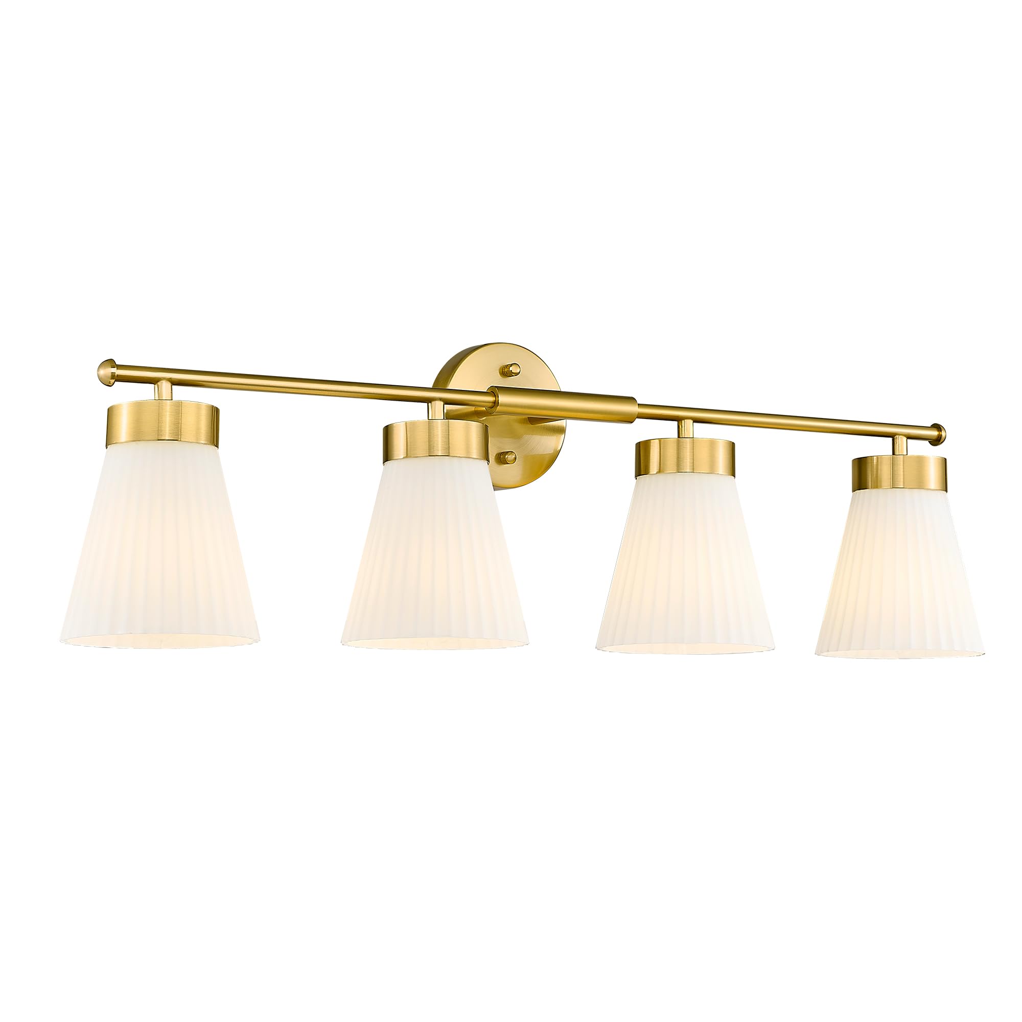LTMATE LS5HZG97B-4W BG JAZAVA 32.2-in 4 -Light Brushed Gold Industrial Vanity light