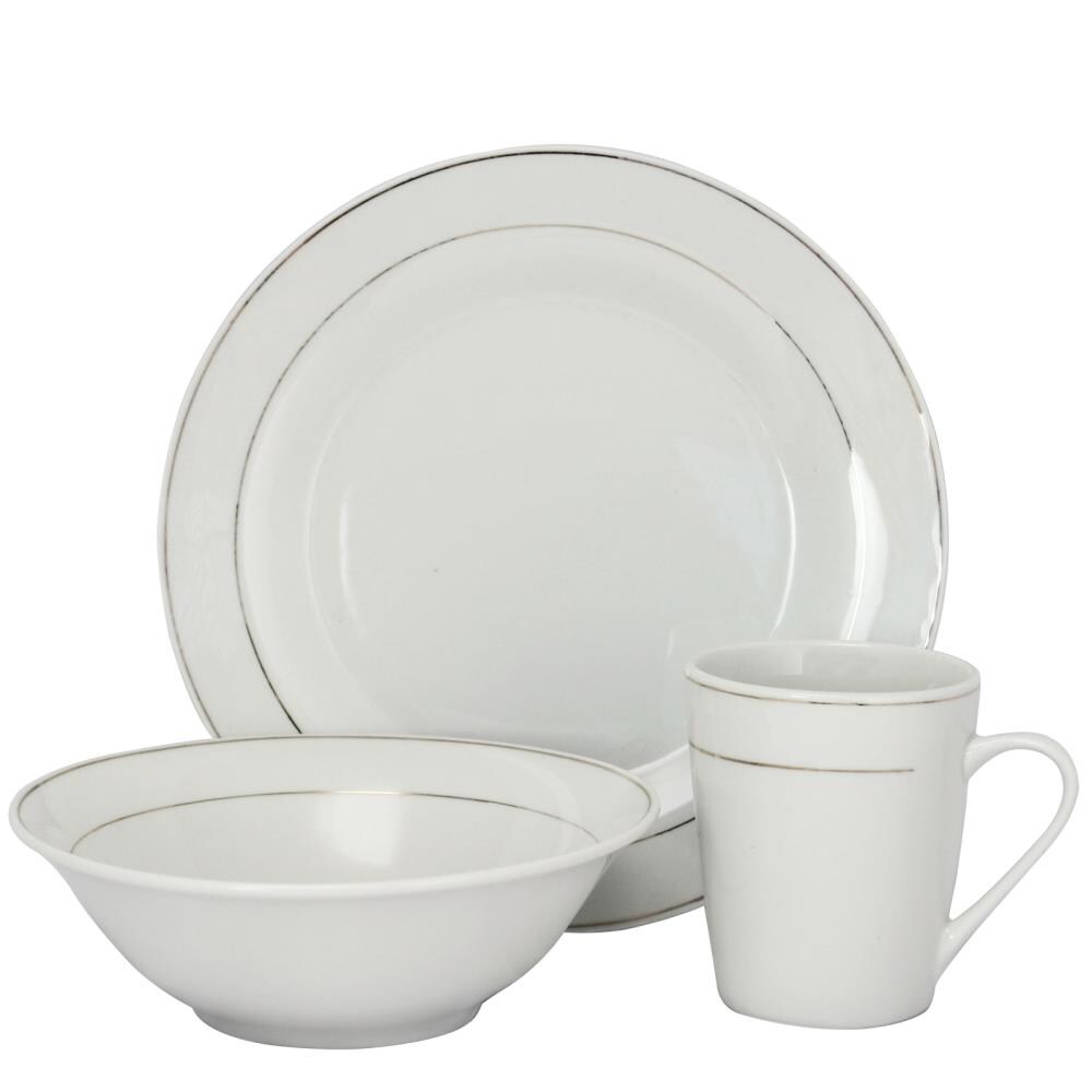 Gibson Home 12-Piece White Porcelain Dinnerware in the Dinnerware ...