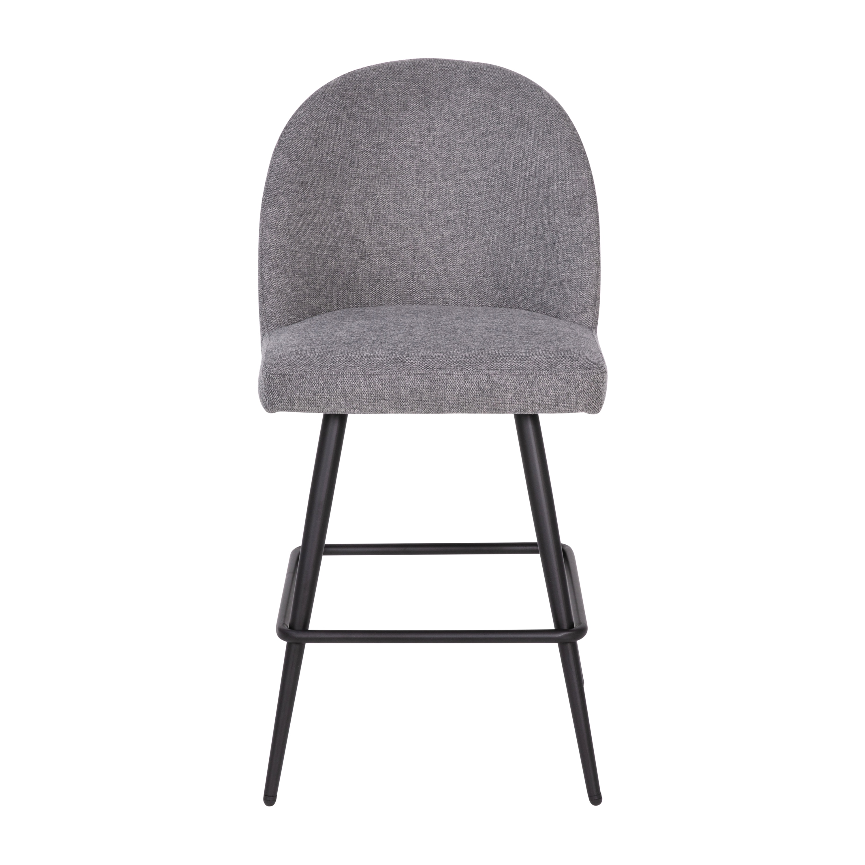 Alita Gray Faux Linen and Metal Counter Stools
