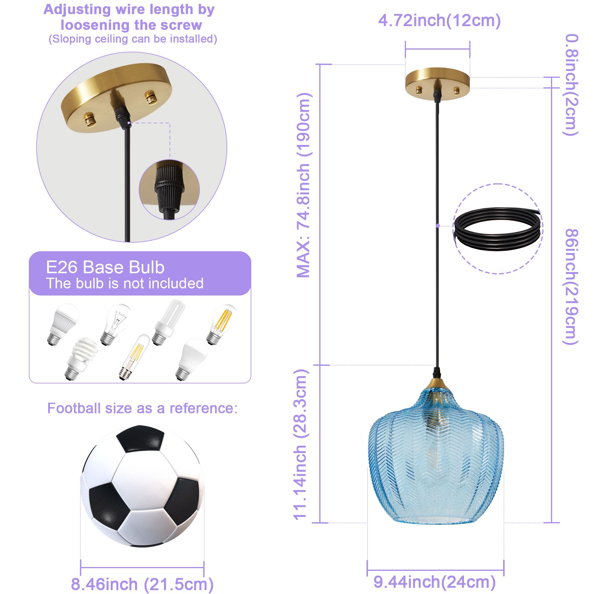 Lanmate LP-PL-50G-BL Pendant-Lights - View #5