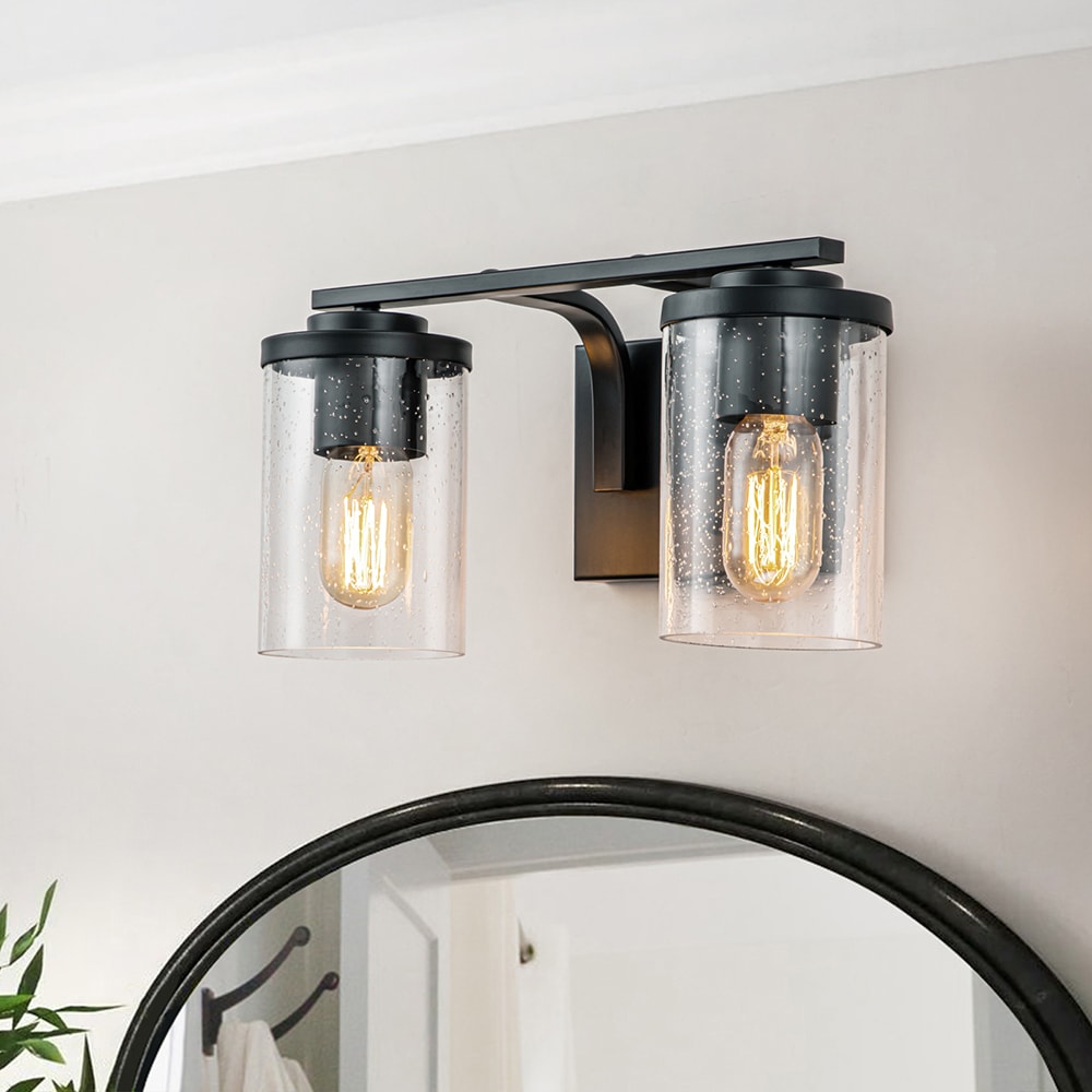 EDISLIVE Y81010000044418 14-in 2 -Light Black Modern/contemporary Vanity light