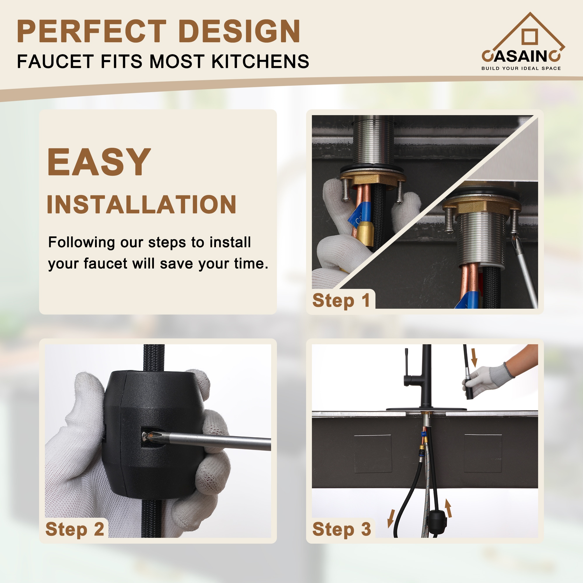 CASAINC CA-D4188-MB Kitchen-Faucets - View #7