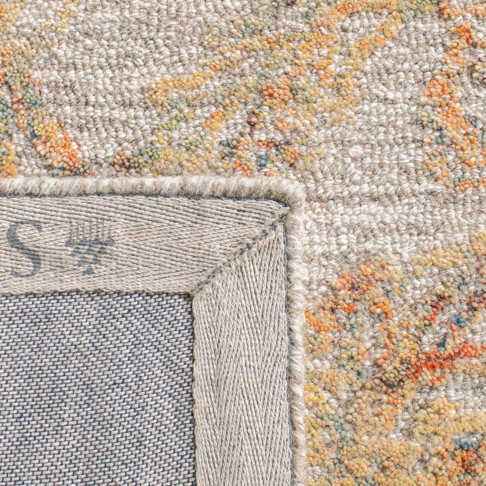 Beige and Gold 4' x 6' Handmade Wool Abstract Area Rug