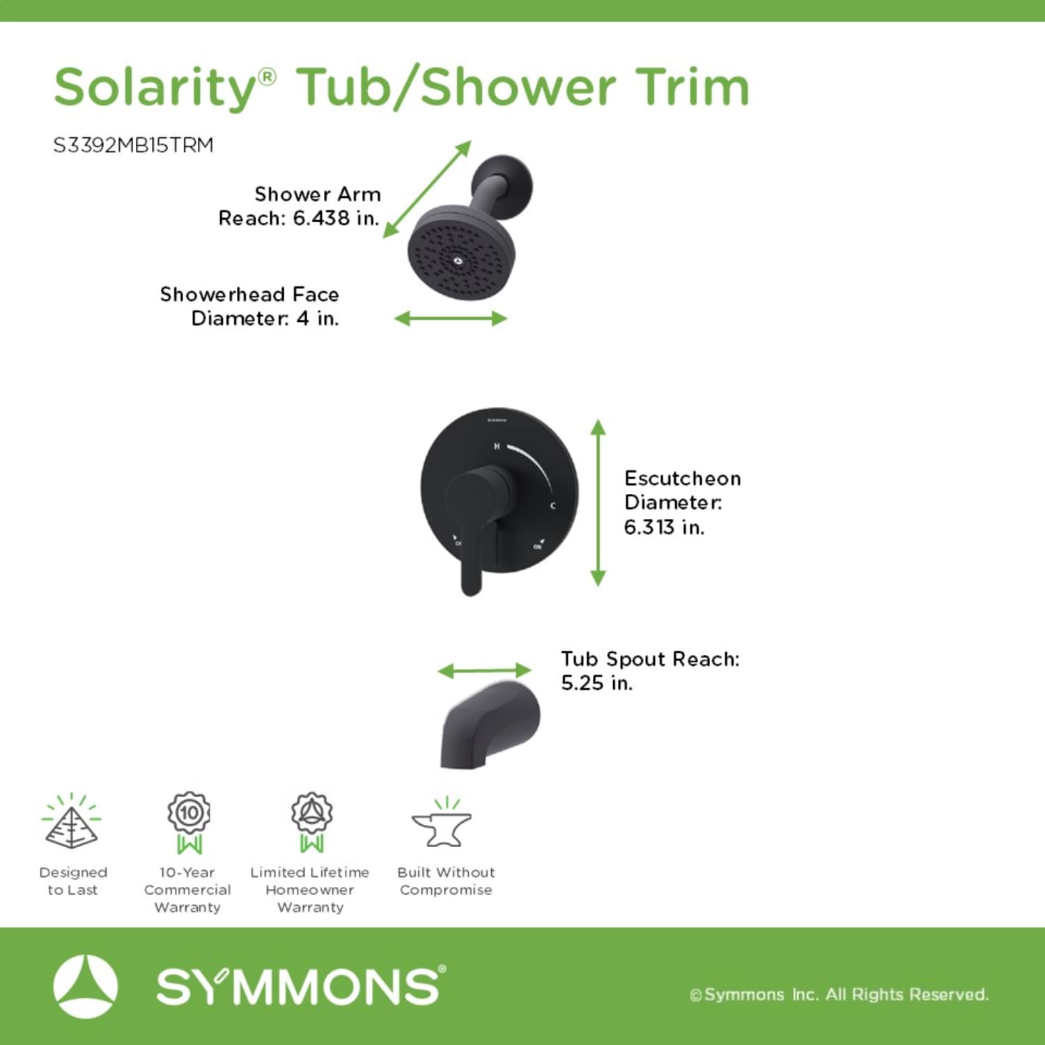 Symmons S3392MB15TRM Tub-Shower-Faucets - View #2