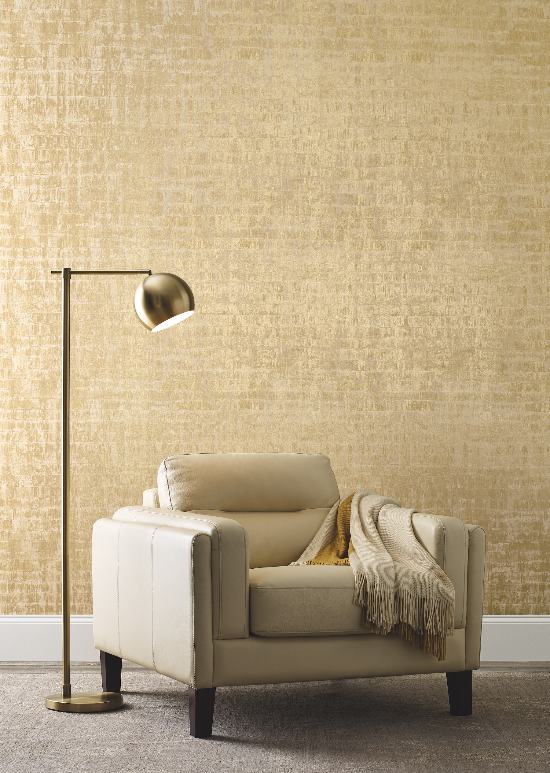 York Wallcoverings KT2131 Ronald Redding 24 Karat 60.8-Sq. Feet Yellow Non-woven Abstract Unpasted Wallpaper