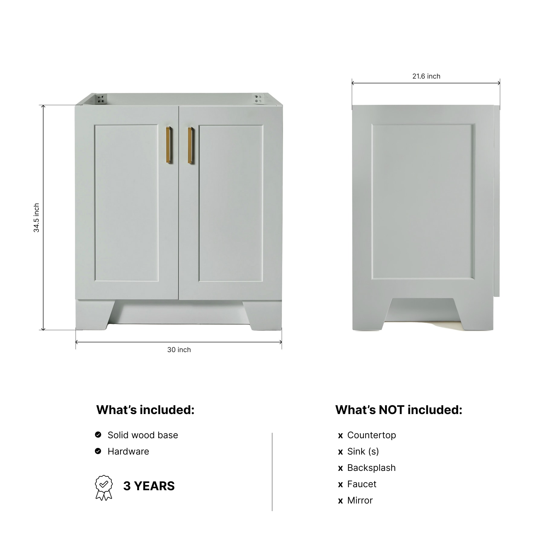 ARIEL Q030S-BC-GRY vanities - View #3