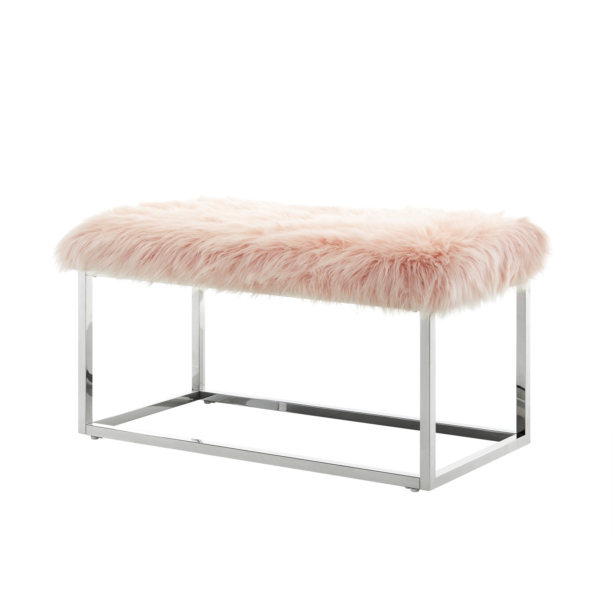 Inspired Home BH08-05RS-LS Verity Modern Rose Ottoman