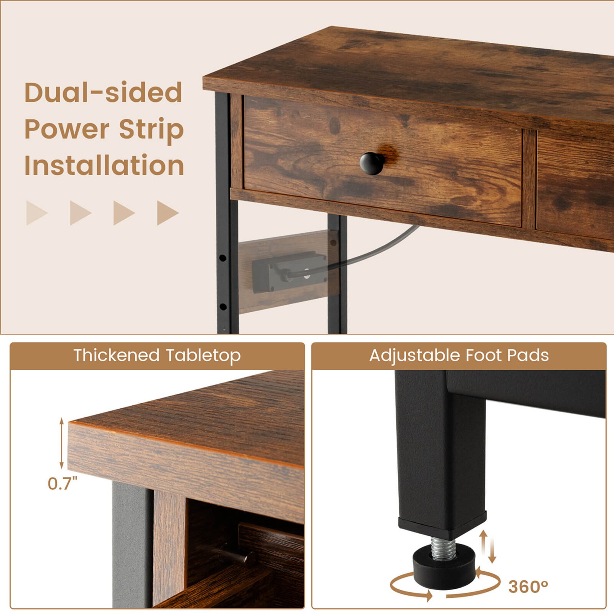 Costway SXL00168 Console-Sofa-Tables - View #3