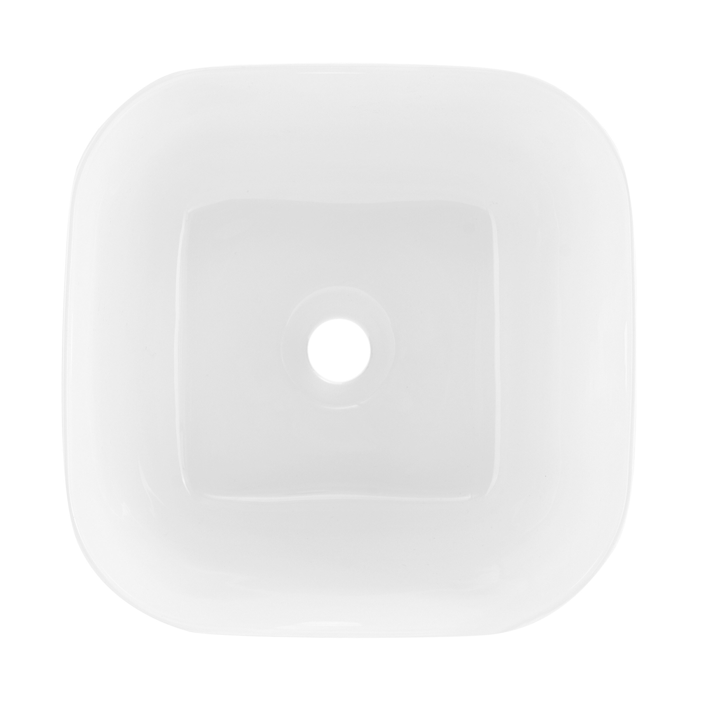 Charme 14.5" White Ceramic Square Vessel Sink