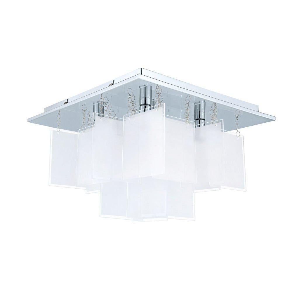 EGLO 92726A Condrata 1 5 -Light 14.5-in Chrome Semi Flush Mount Light