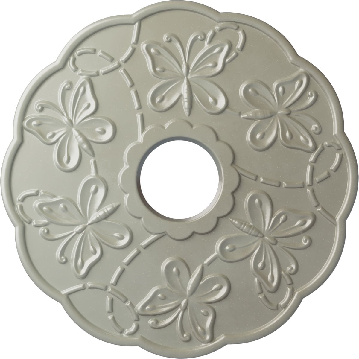 Ekena Millwork CM17TSFCS Terrones Butterfly 17.875-in W x 17.875-in L Painted Flash Copper Polyurethane Whole Ceiling Medallion