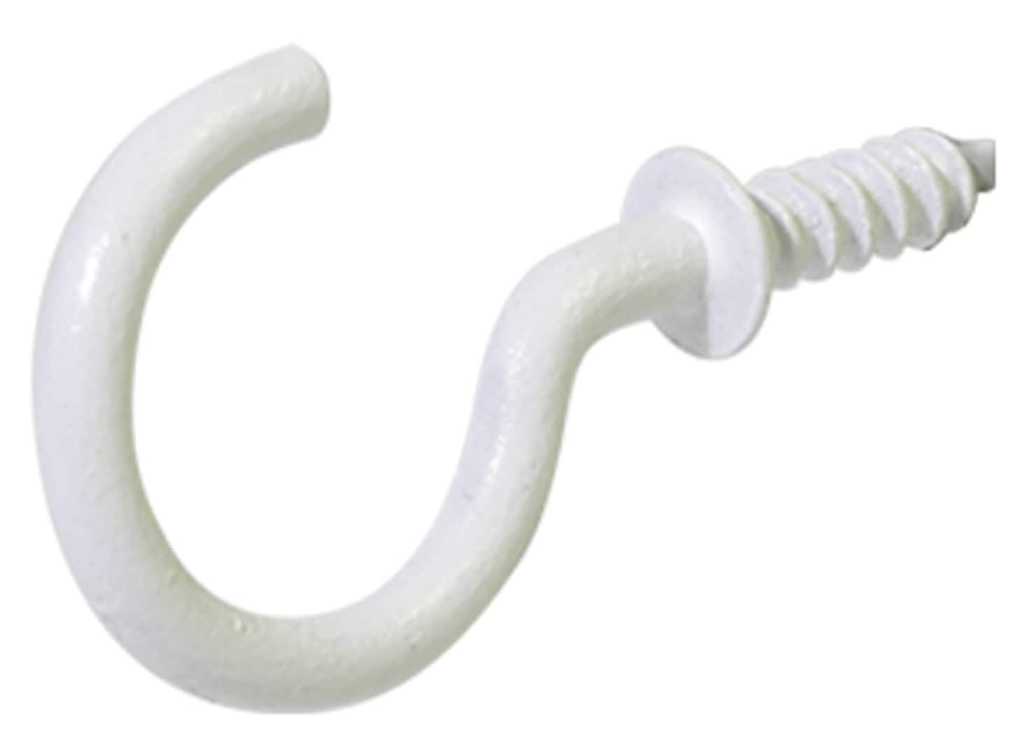 Blue Hawk 1.25-in White Steel Cup Hook (30-Pack) in the Hooks department at