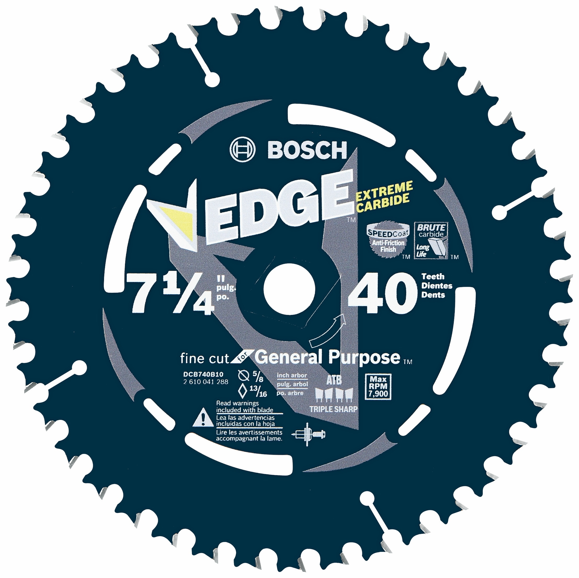 Bosch 7-1/4-in 40-Tooth Fine Finish Tungsten Carbide-tipped Steel Circular Saw  Blade in the Circular Saw Blades department at