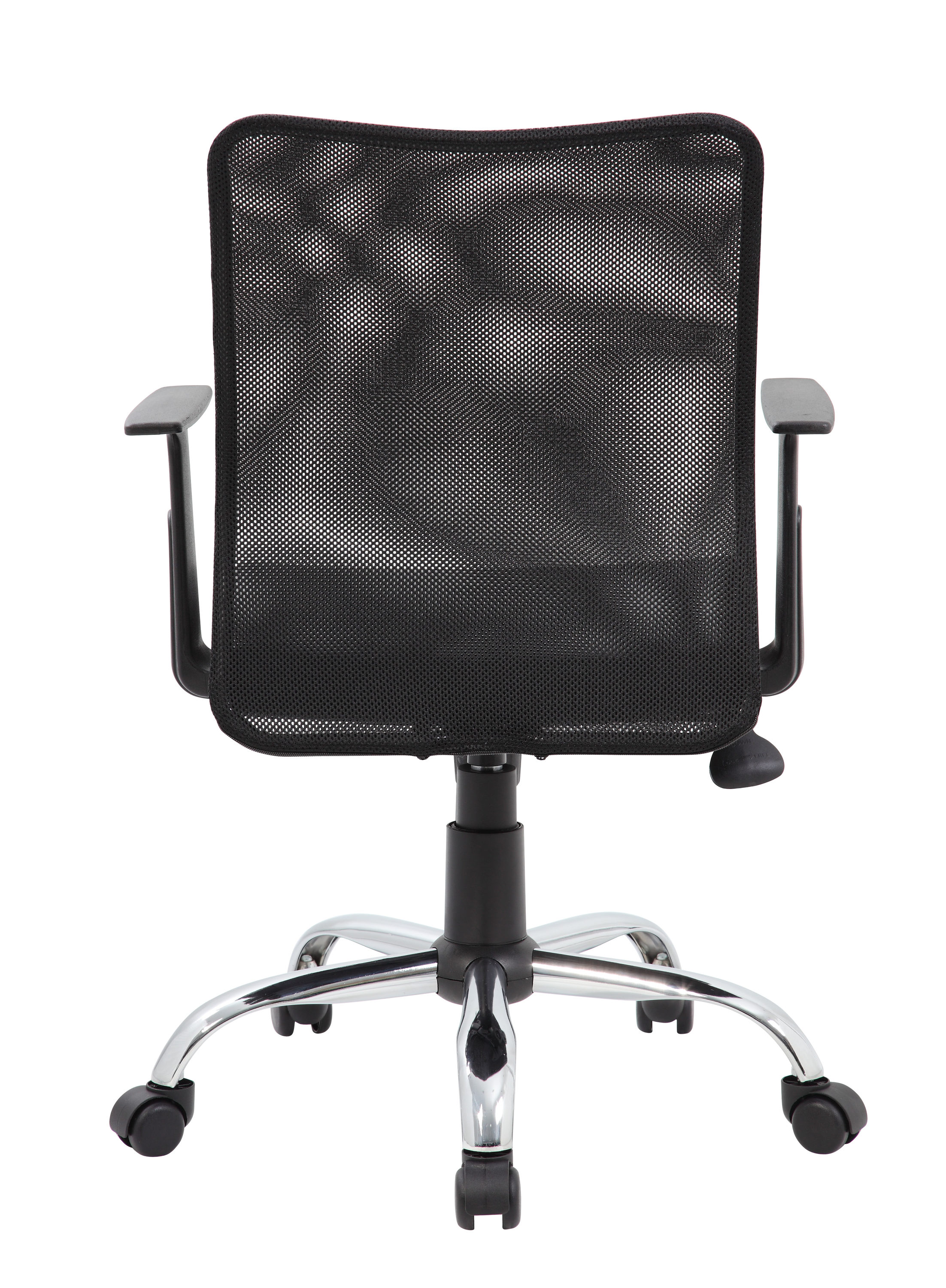 Black Mesh and Vinyl Swivel Task Chair with Chrome Base