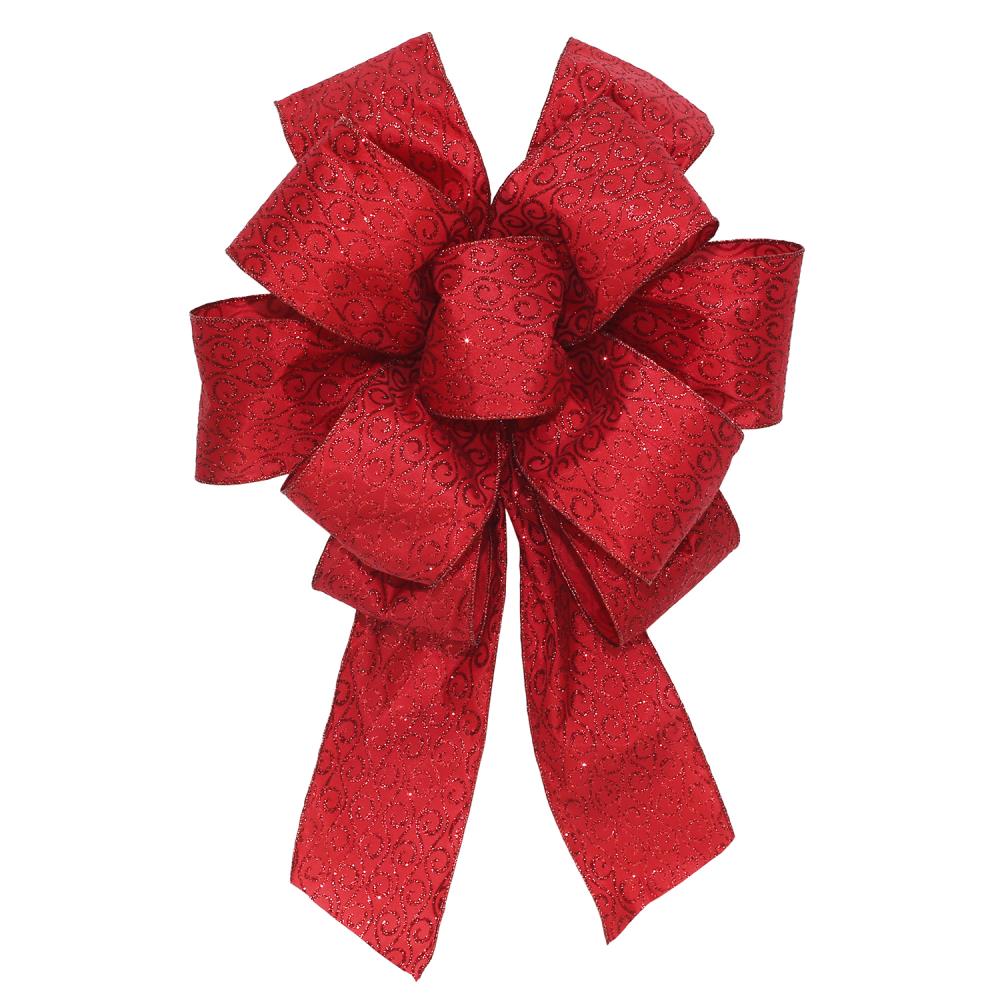 Holiday Living 13-in W Red Glittered Bow at Lowes.com