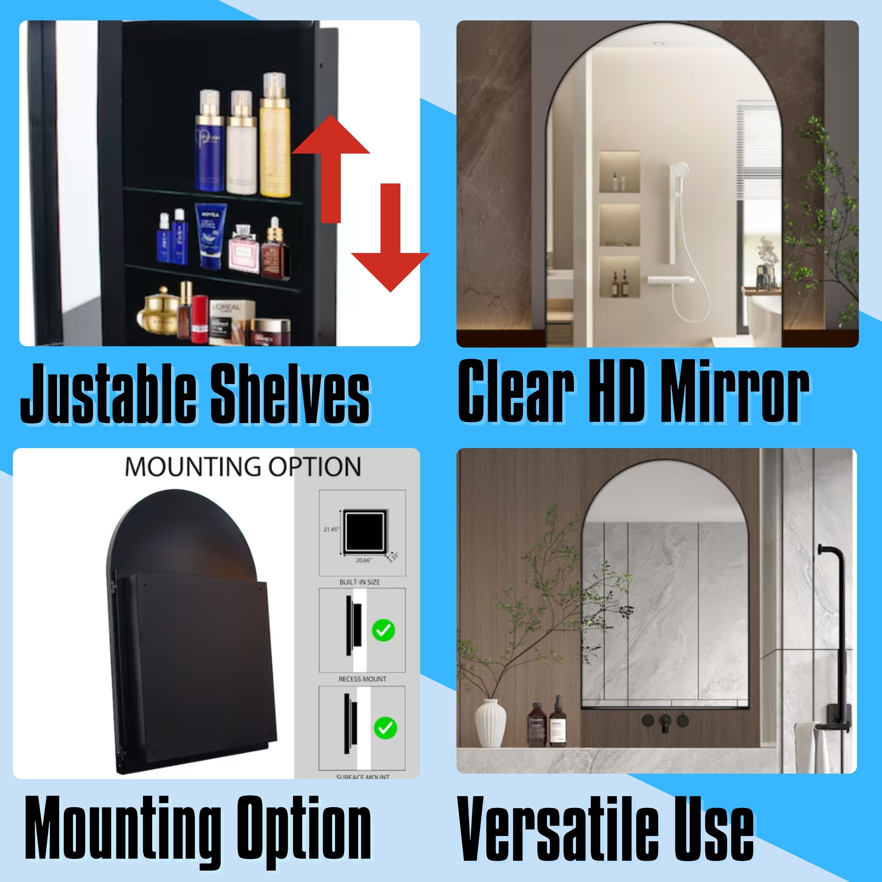 ToolCat BZ-2-120-JYG Bathroom-Medicine-Cabinets - View #2