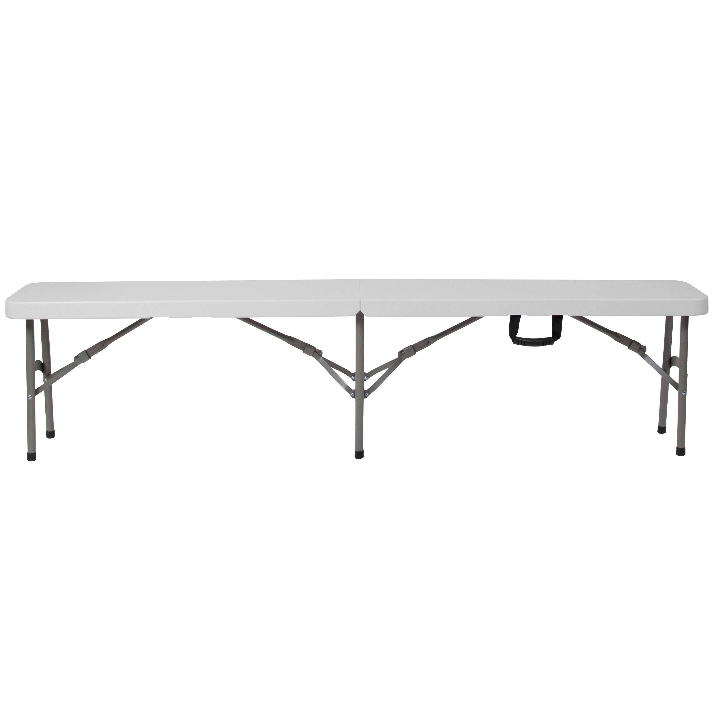 Granite White 6-Foot Folding Bench with Metal Frame